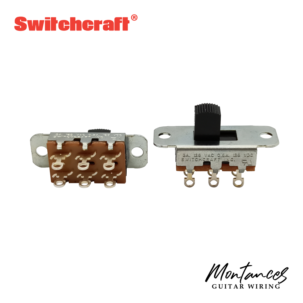 Switchcraft® Slide Switch for Mustang®, Duosonic®, Jazzmaster®, Jaguar® guitars and Brian May Wiring