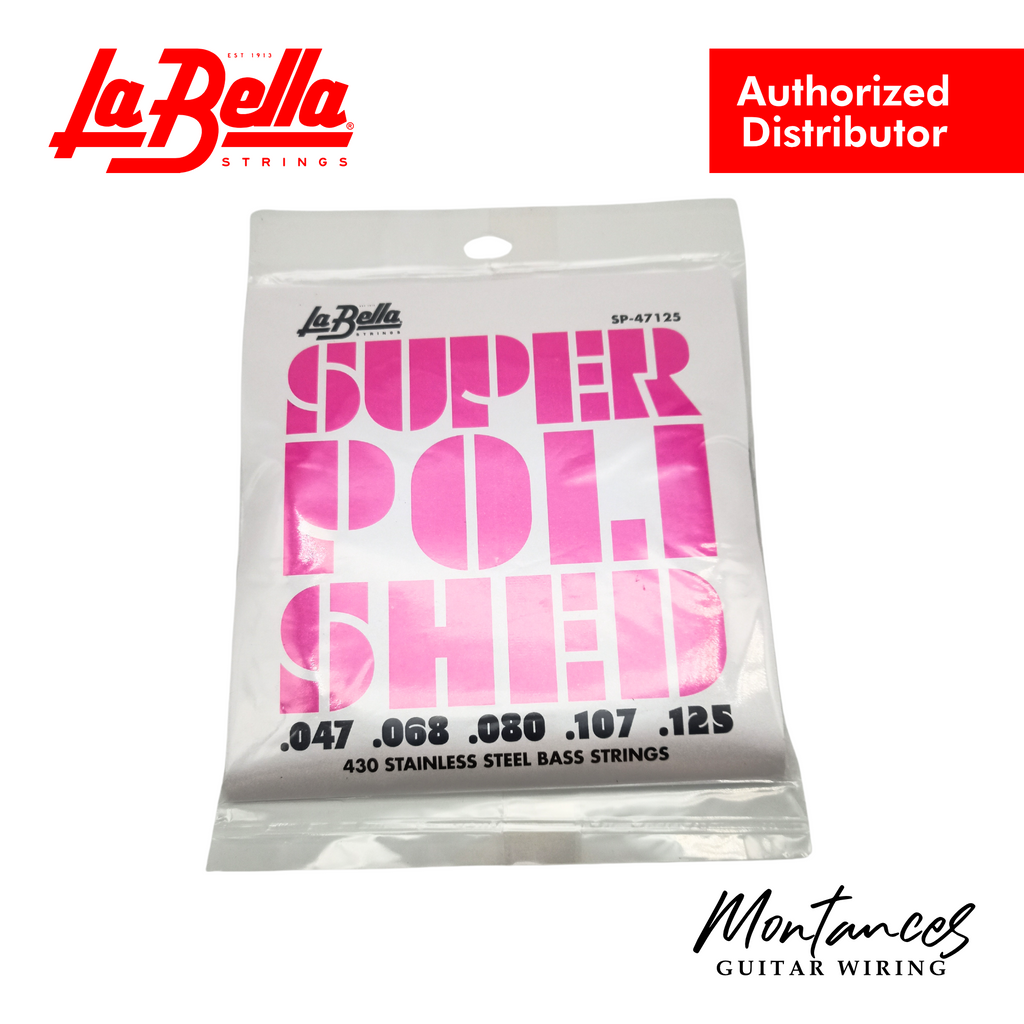 La Bella SP-47125 Super Polished | 5-String Bass String Set | 47-125 Long Scale | Hybrid Feel