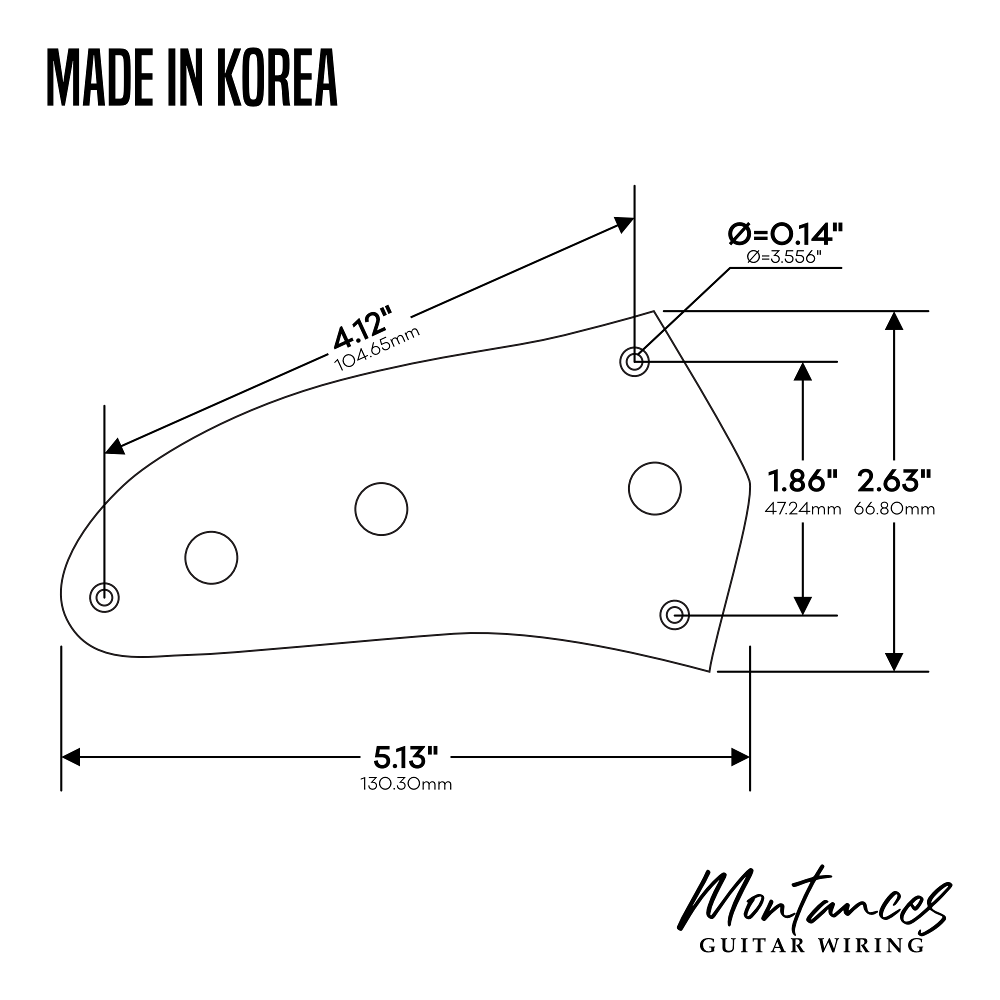 Control Plate for Jaguar Style Master made in Korea Montances