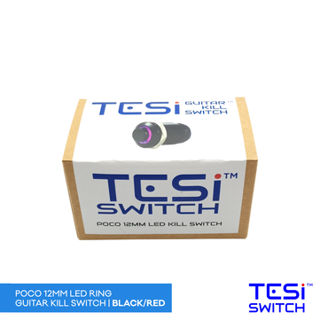 TESI Switch POCO 12MM LED Ring Guitar Kill Switch - Black/Red