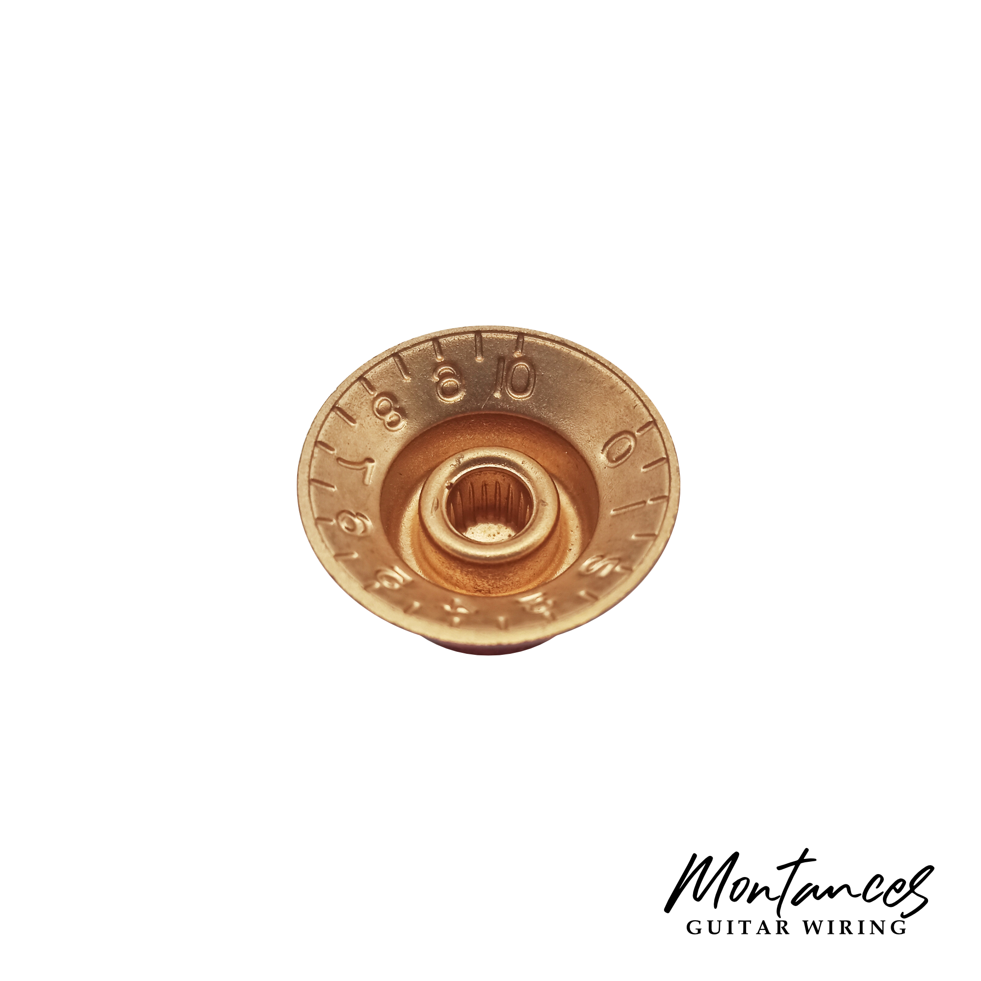 Top Hat Knob, Embossed Numbers, Gibson Style Metric, 18 Splines, Sold Per Piece