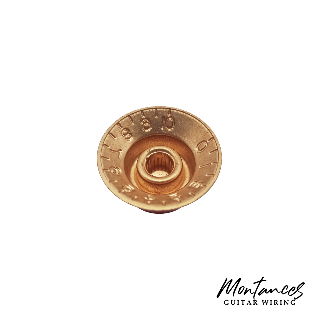 Top Hat Knob, Embossed Numbers, Gibson Style Metric, 18 Splines, Sold Per Piece