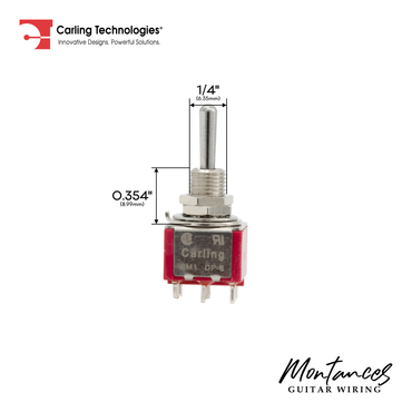 Carling Mini Toggle Switch DPDT, 3 Position