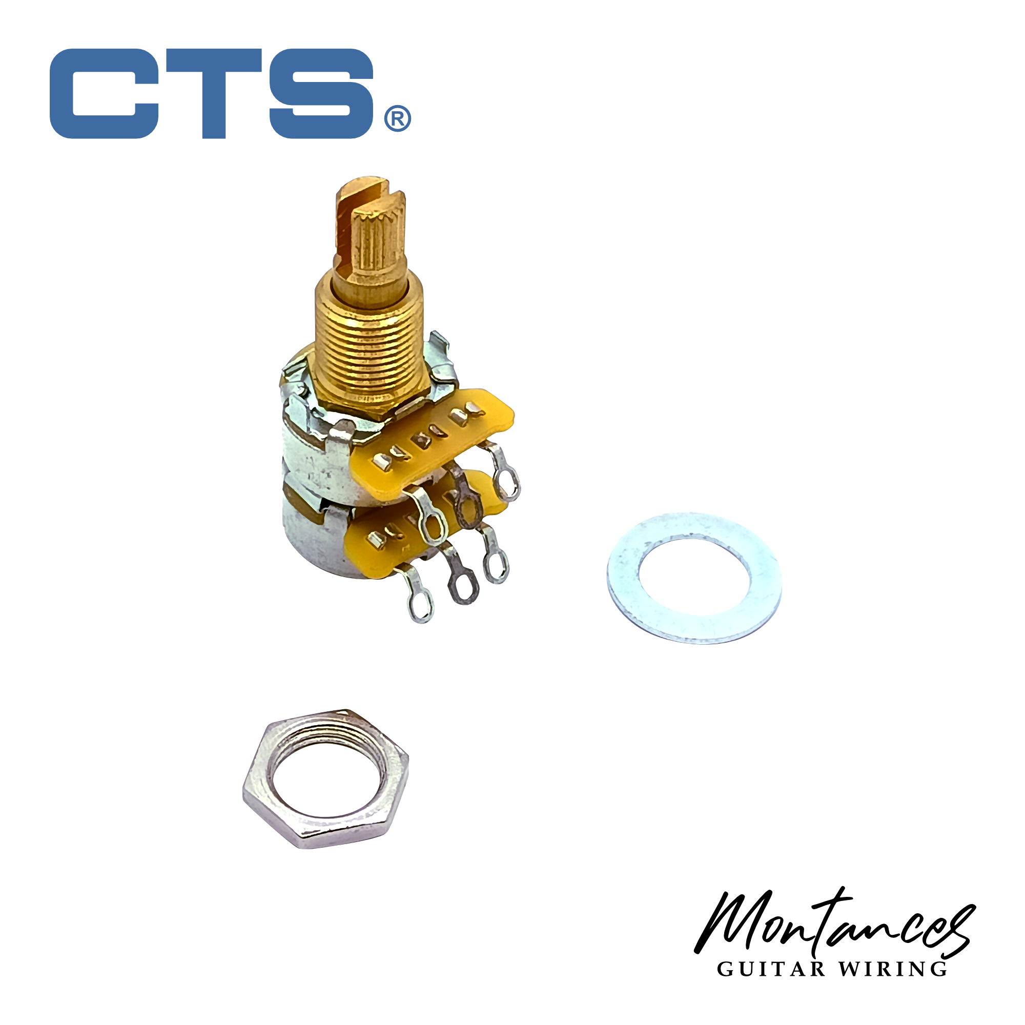 CTS Balance-Blend Dual Gang Potentiometer with  center detent linear taper split shaft  24 splines