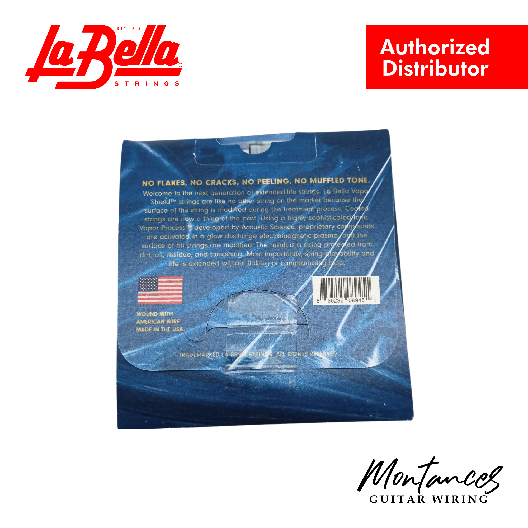 La Bella VSA1252 Vapor Shield Acoustic Guitar Strings – Light 12-52