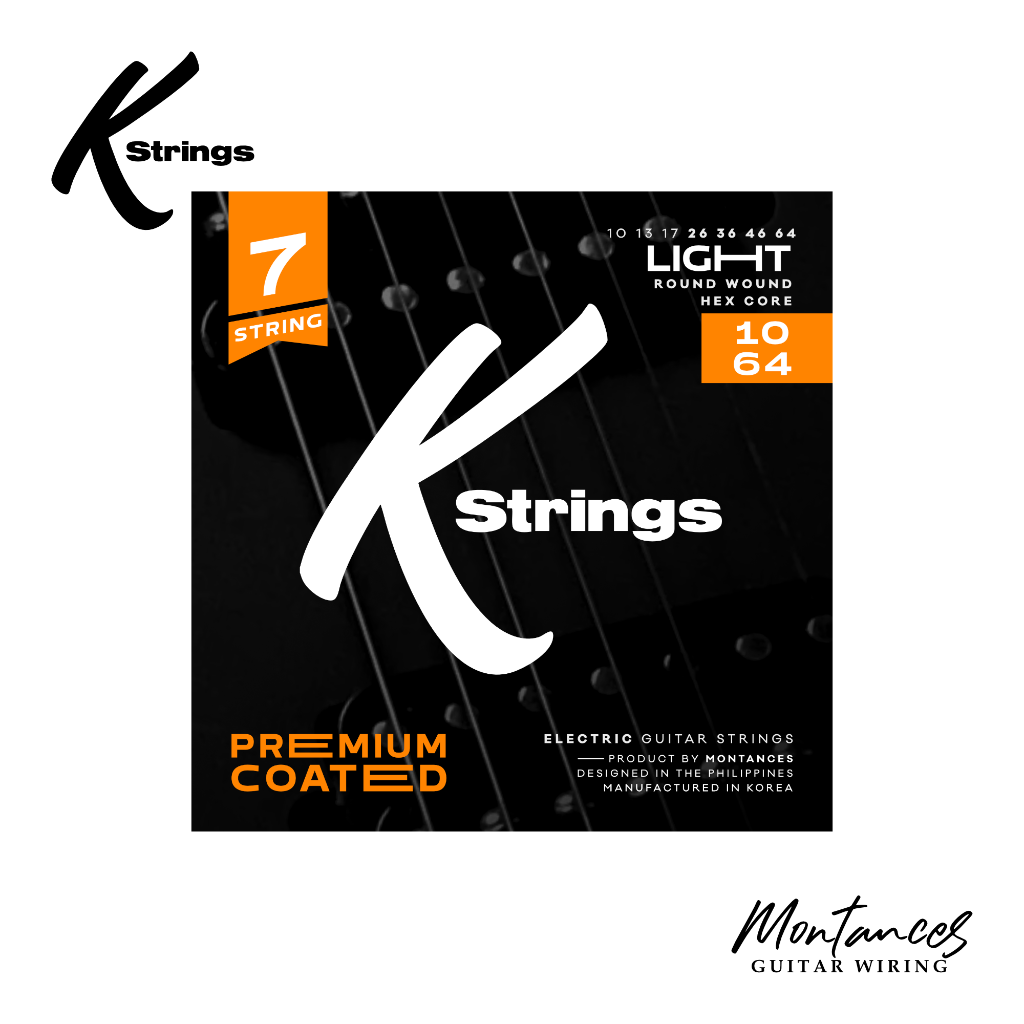 K Strings Premium Coated | 7-String | Nickel Wound | 10-64, 11-70 | Electric Guitar Strings