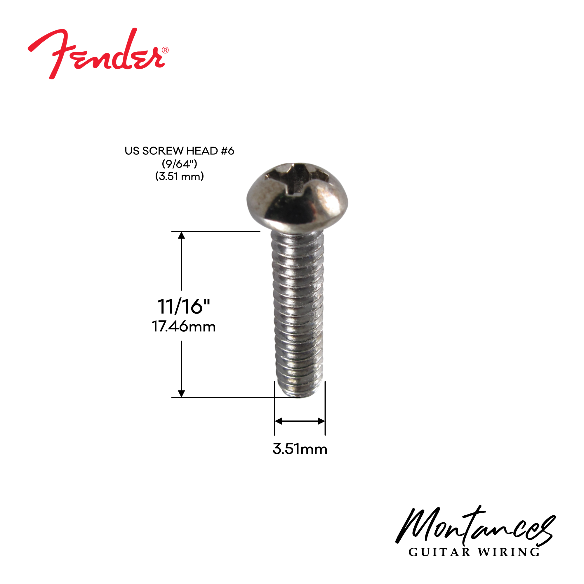 Fender® Screws for Pickups and Switches