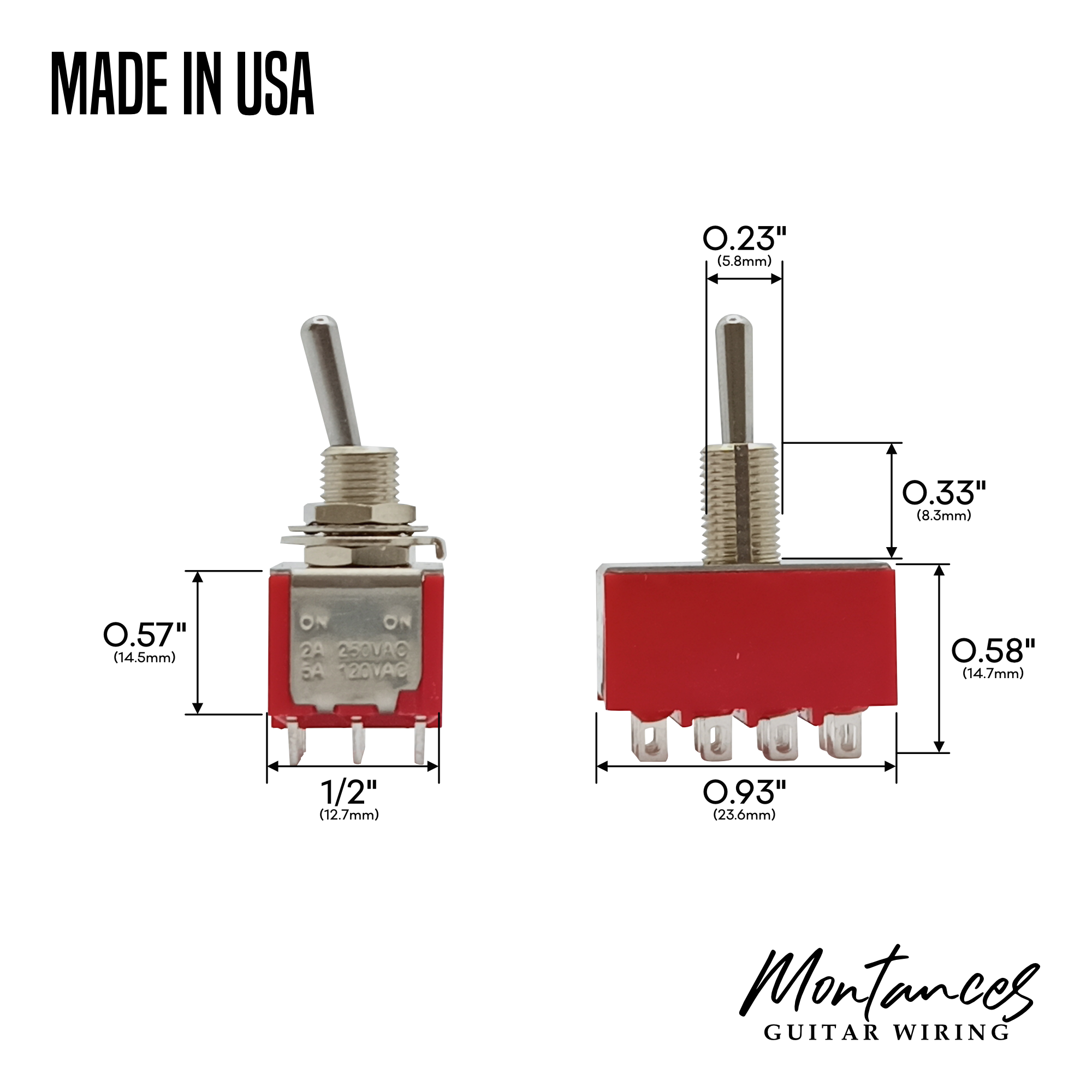 Mini Toggle Switch DPDT 4PDT