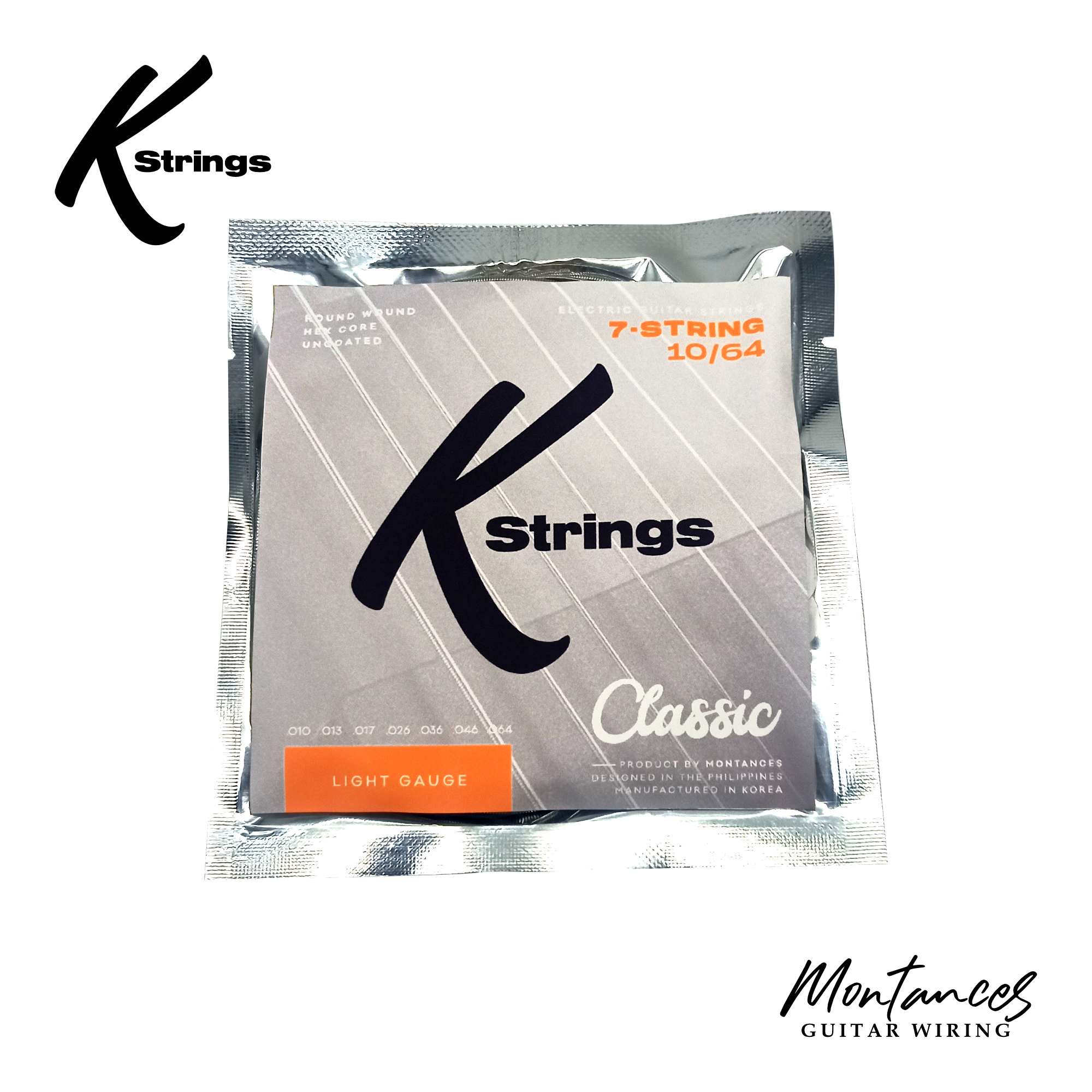 K Strings Classic Series | 7-String | Nickel Wound | 10-64, 11-70 | Electric Guitar Strings