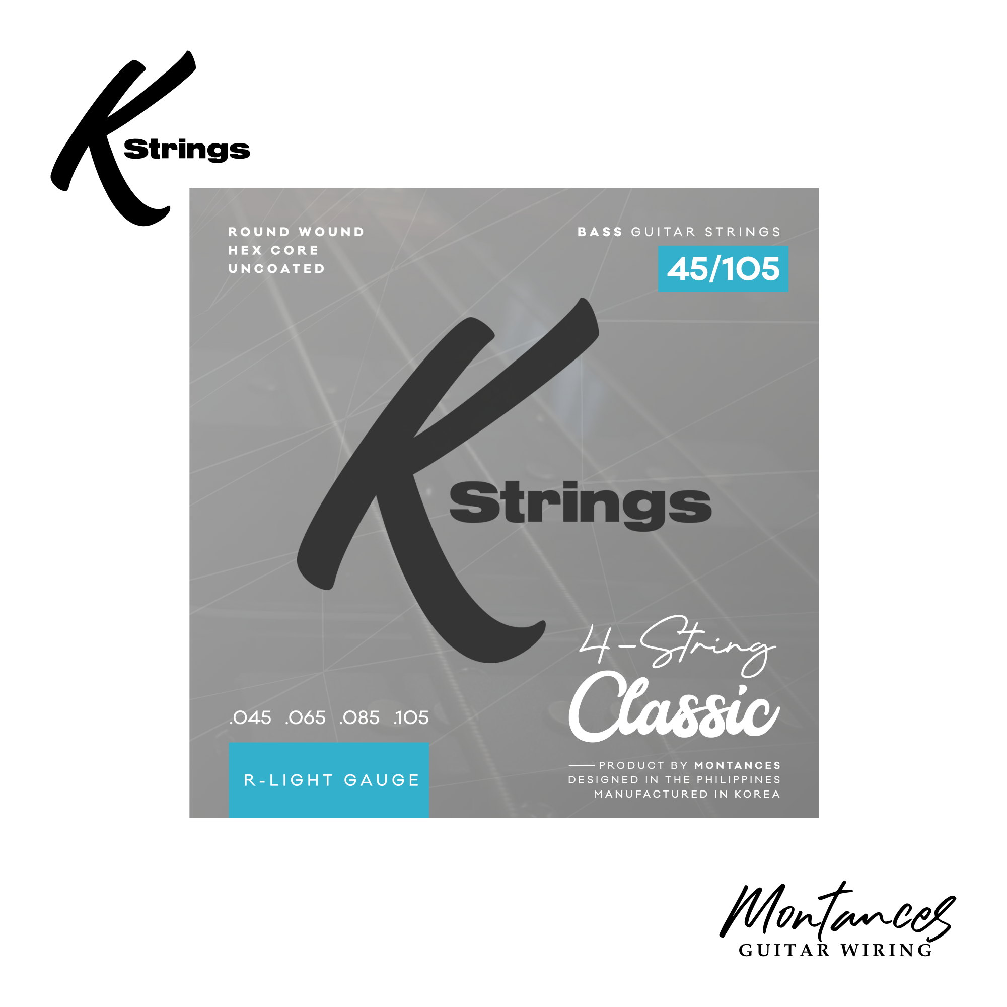 K Strings Classic Series | Nickel Wound | 45-105, 45-135 | Bass Guitar Strings