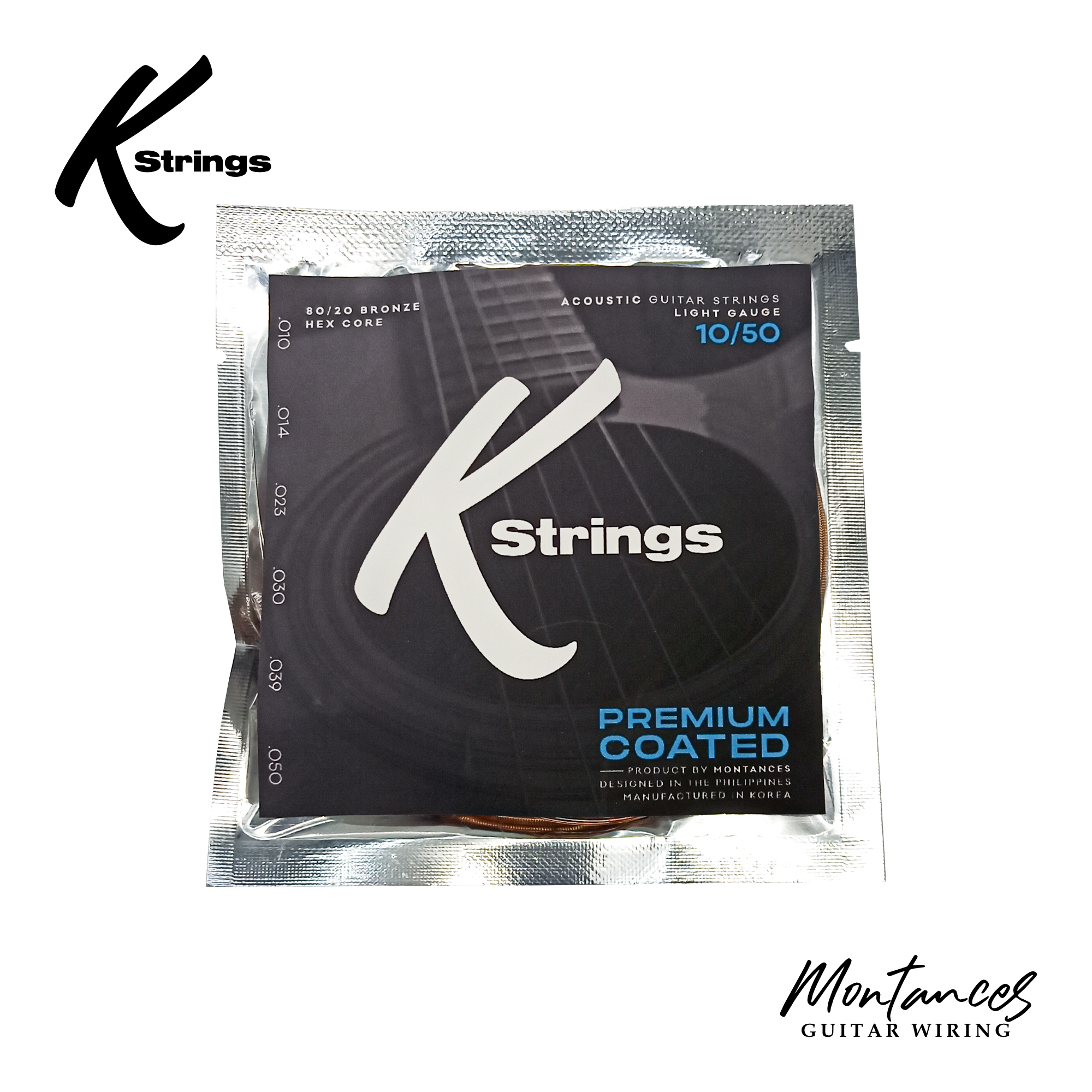 K Strings Premium Coated | Phosphor Bronze | 10-50, 11-52, 12-53 | Acoustic Guitar Strings