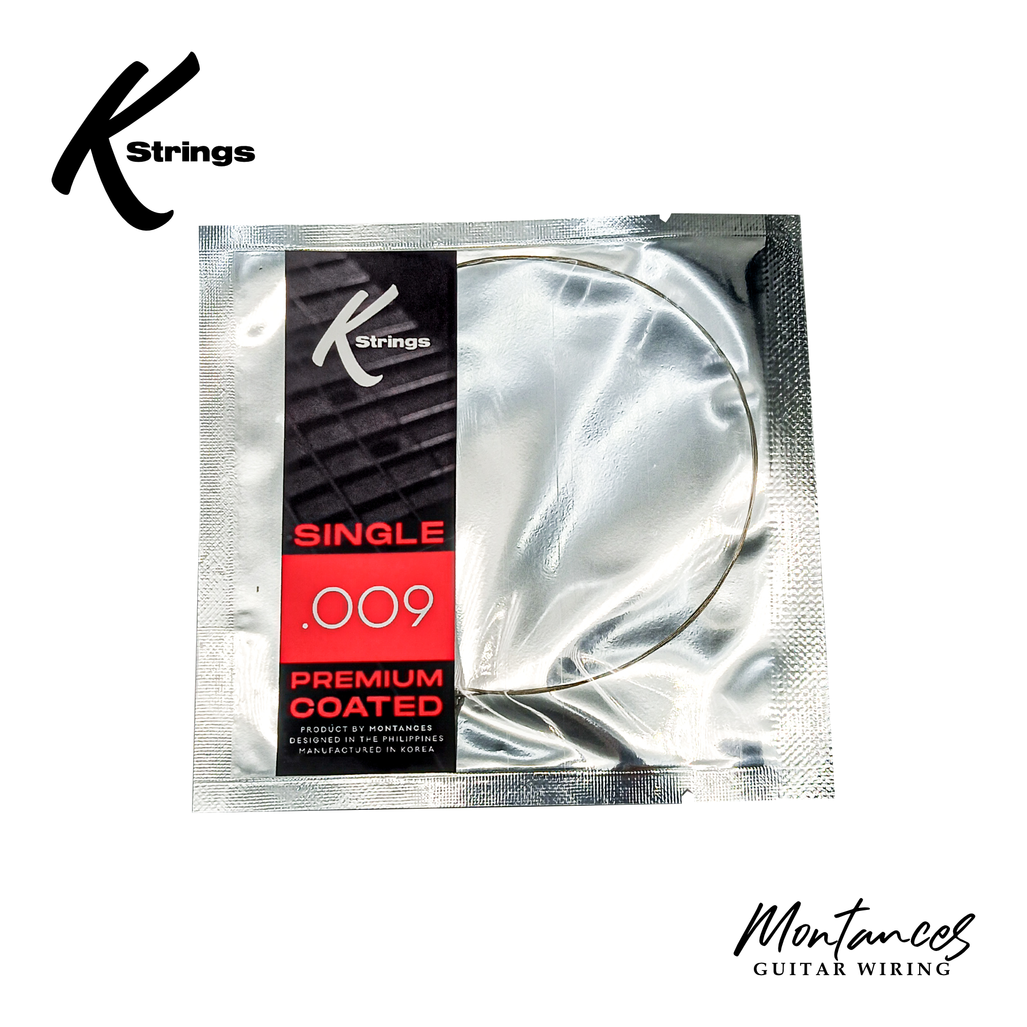K Strings Premium Coated Singles | Plain Steel | .008, .009, .010, .011 | Electric Guitar Strings