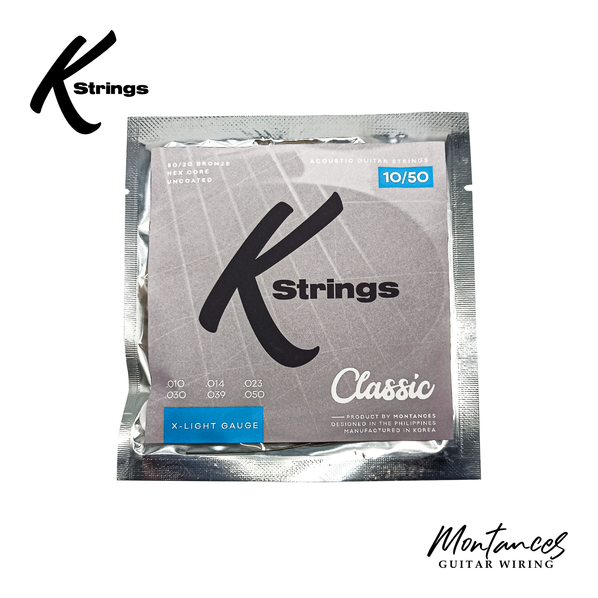 K Strings Classic Series | 80/20 Bronze | 10-50, 11-52, 12-53 | Acoustic Guitar Strings