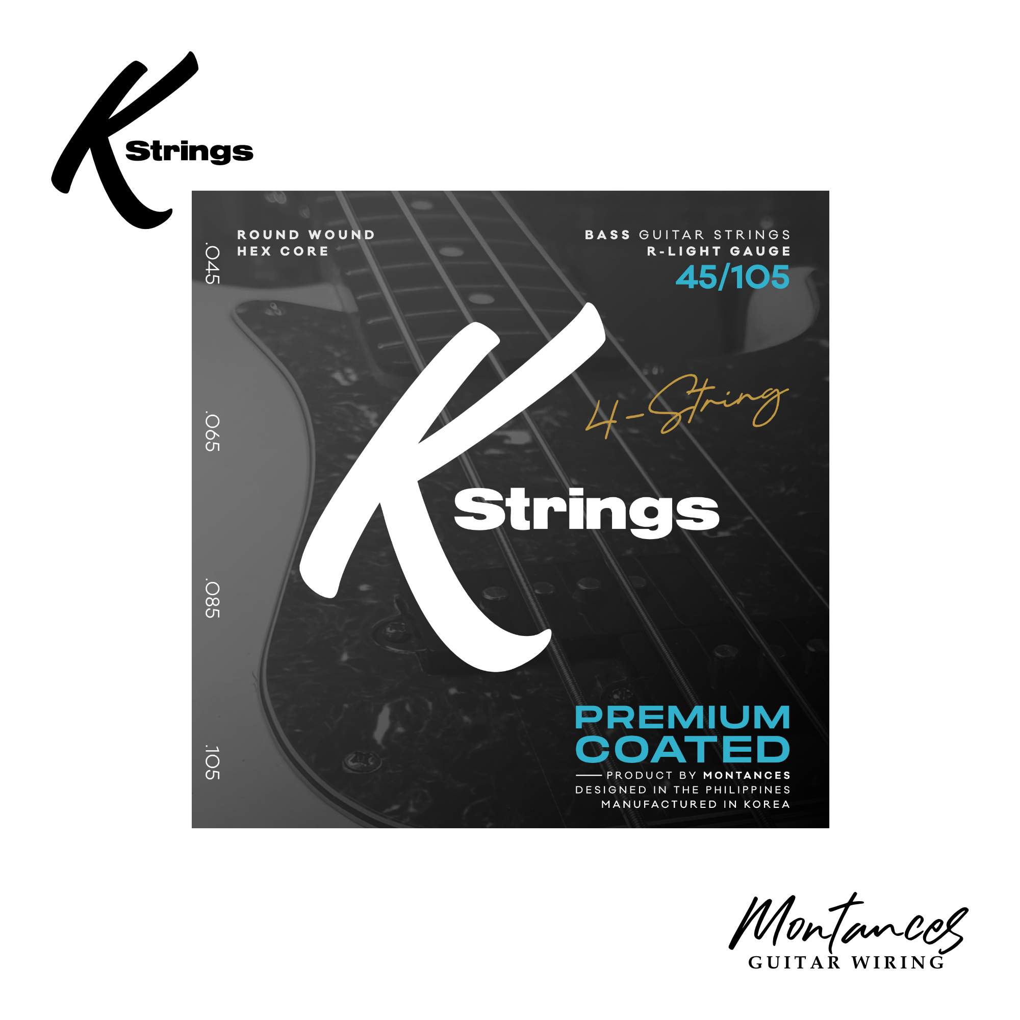 K Strings Premium Coated | Nickel Wound | 45-105, 45-130 | Bass Guitar Strings