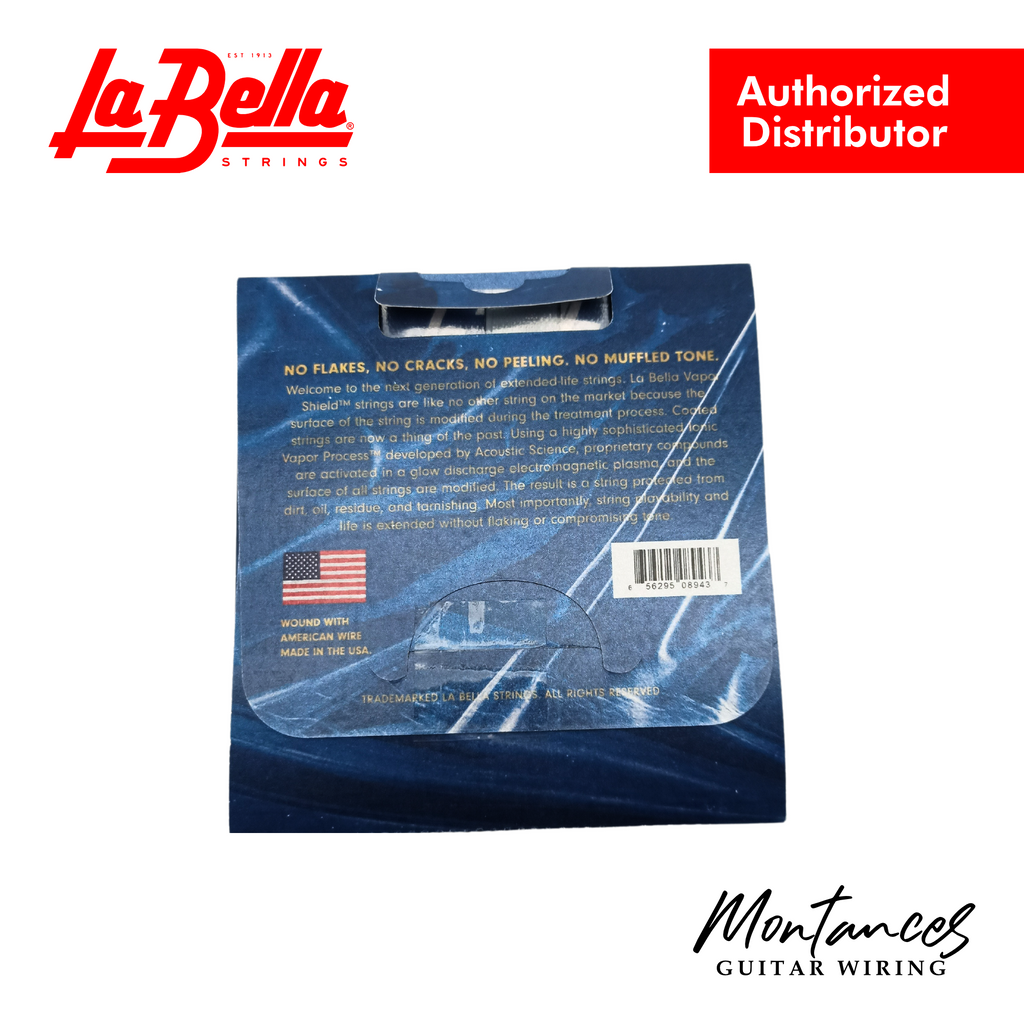 La Bella VSA1050 Vapor Shield™ | 10-50 Extra Light | Acoustic Guitar Strings | Long Life