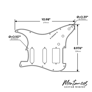 Pickguard for American Deluxe Strat®, HSS, 11 Hole, 3-Ply