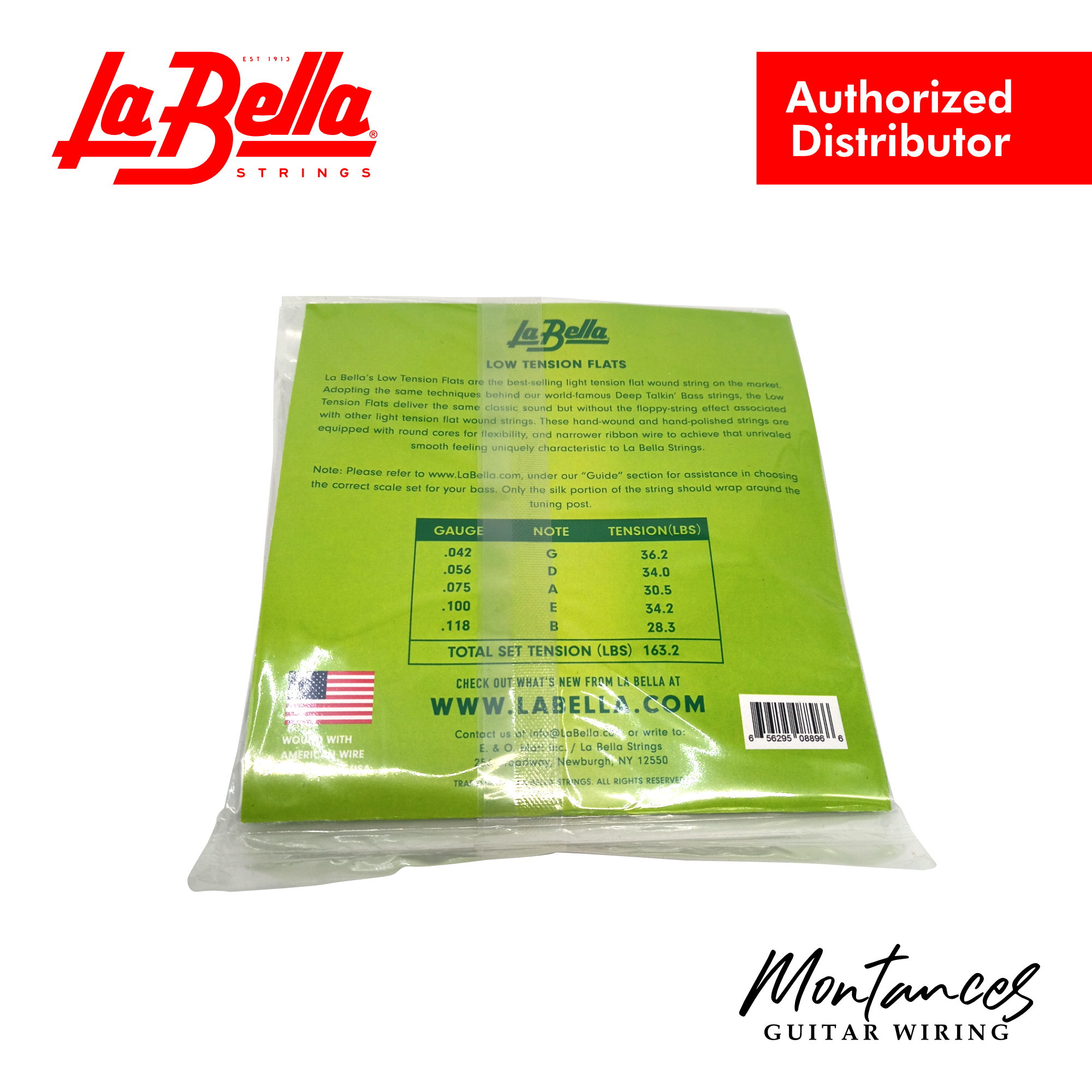 La Bella® LTF-5A Low Tension Flats, 5-String 42-118 - Bass Guitar Strings