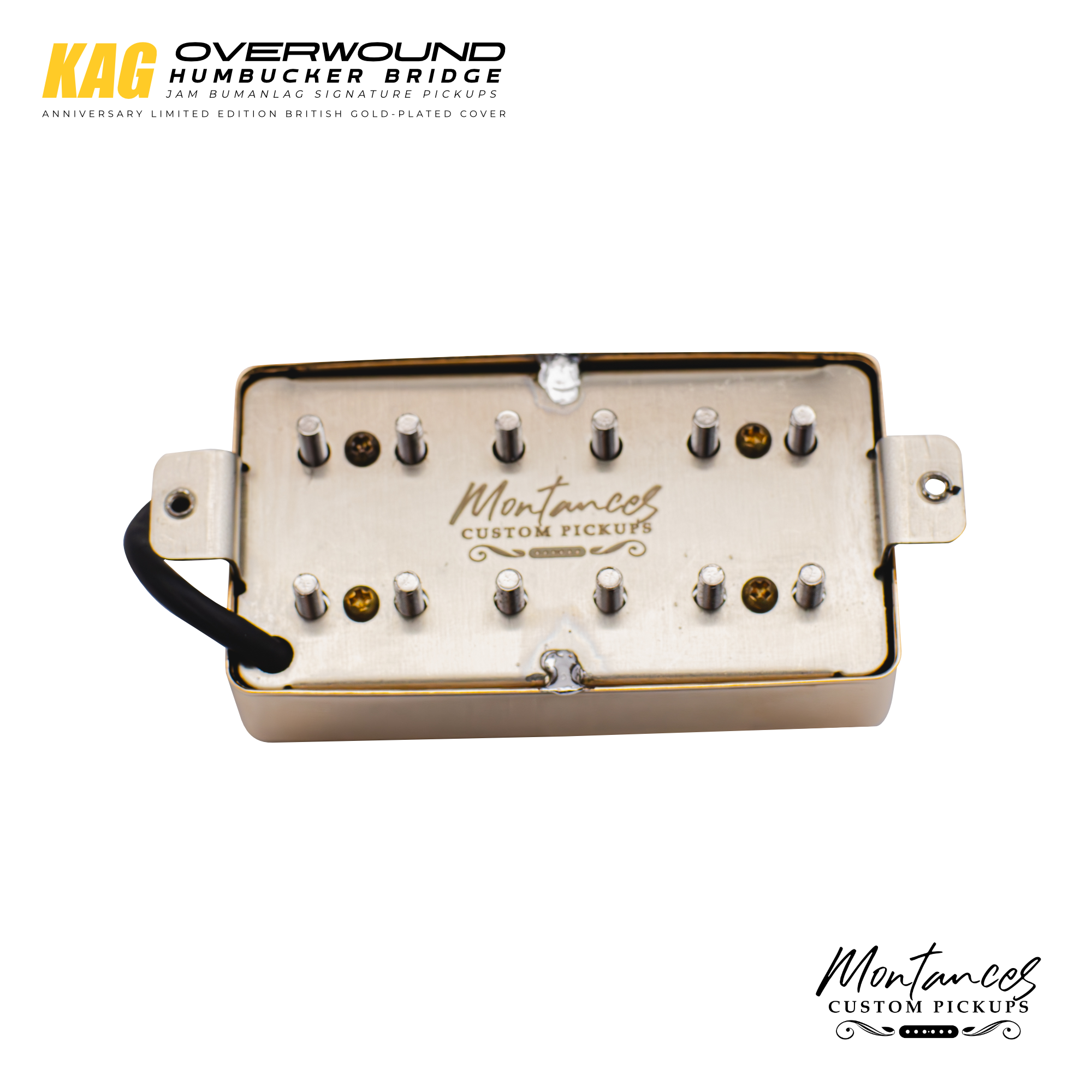 Montances KAG Anniversary Limited Edition Pale Gold color, British Silver material Overwound Humbucker Pickup | Alnico 8 | Bridge position