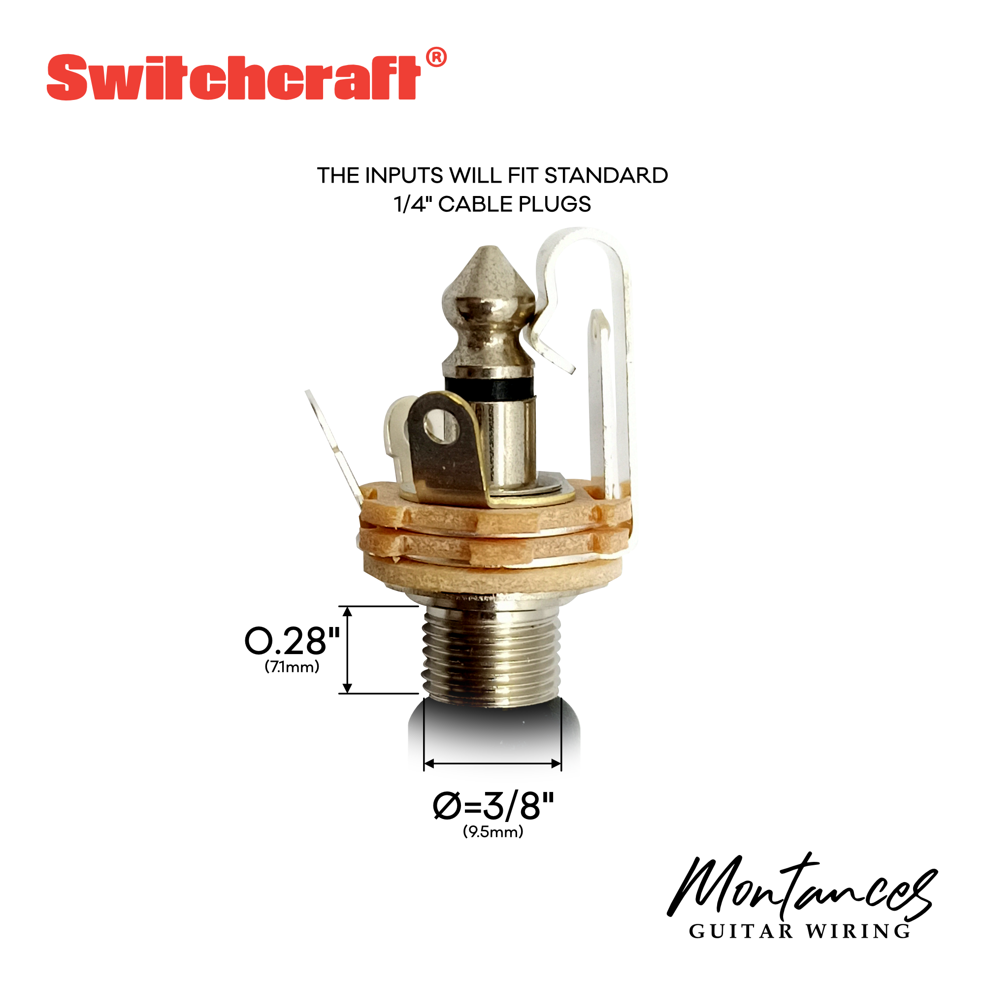 Switchcraft® Output Jack Made in USA (Mono Shunt Tip)