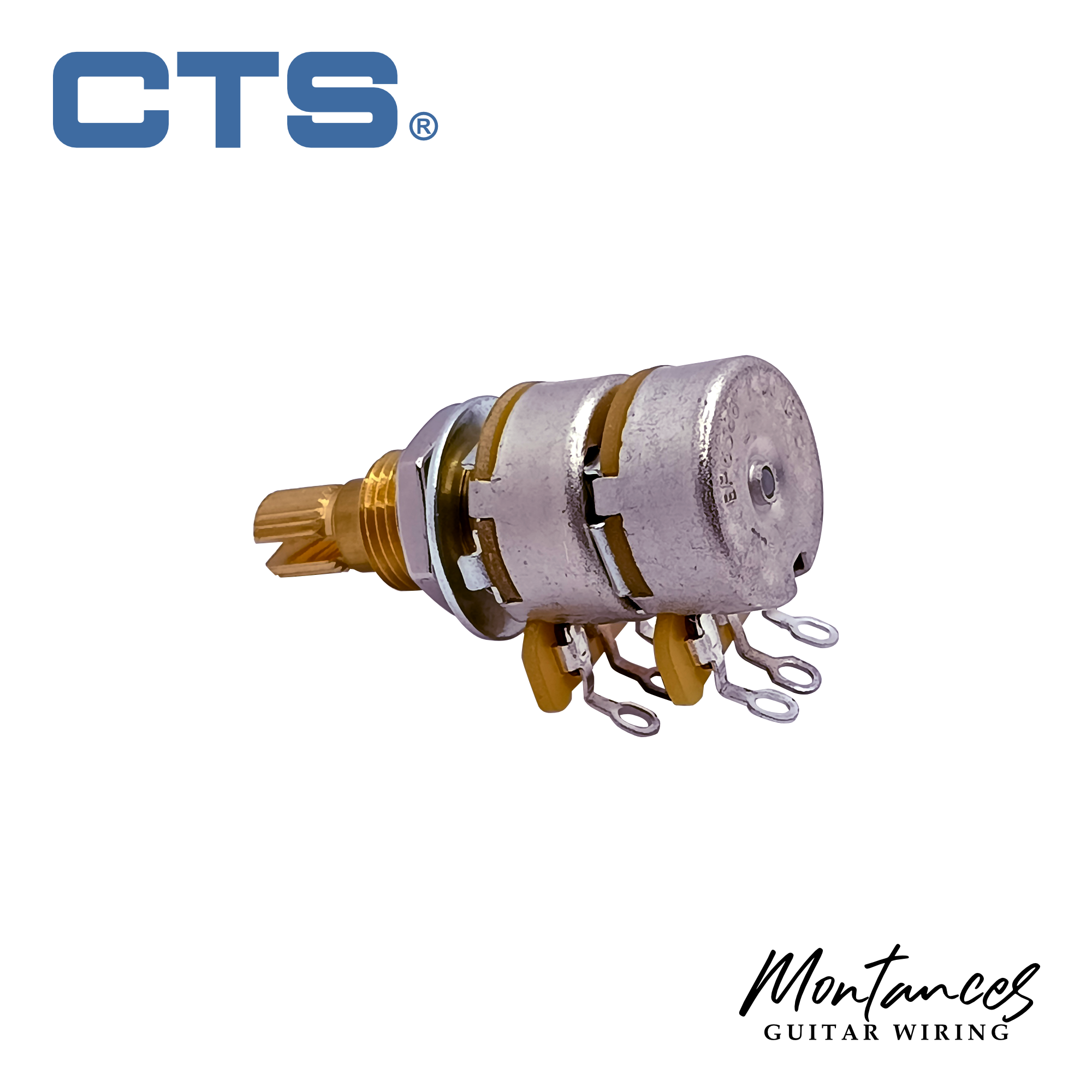 CTS Balance-Blend Dual Gang Potentiometer with  center detent linear taper split shaft  24 splines