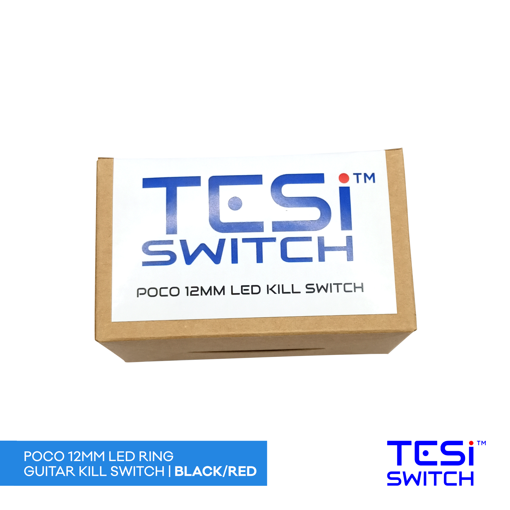 TESI Switch POCO 12MM LED Ring Guitar Kill Switch - Black/Red