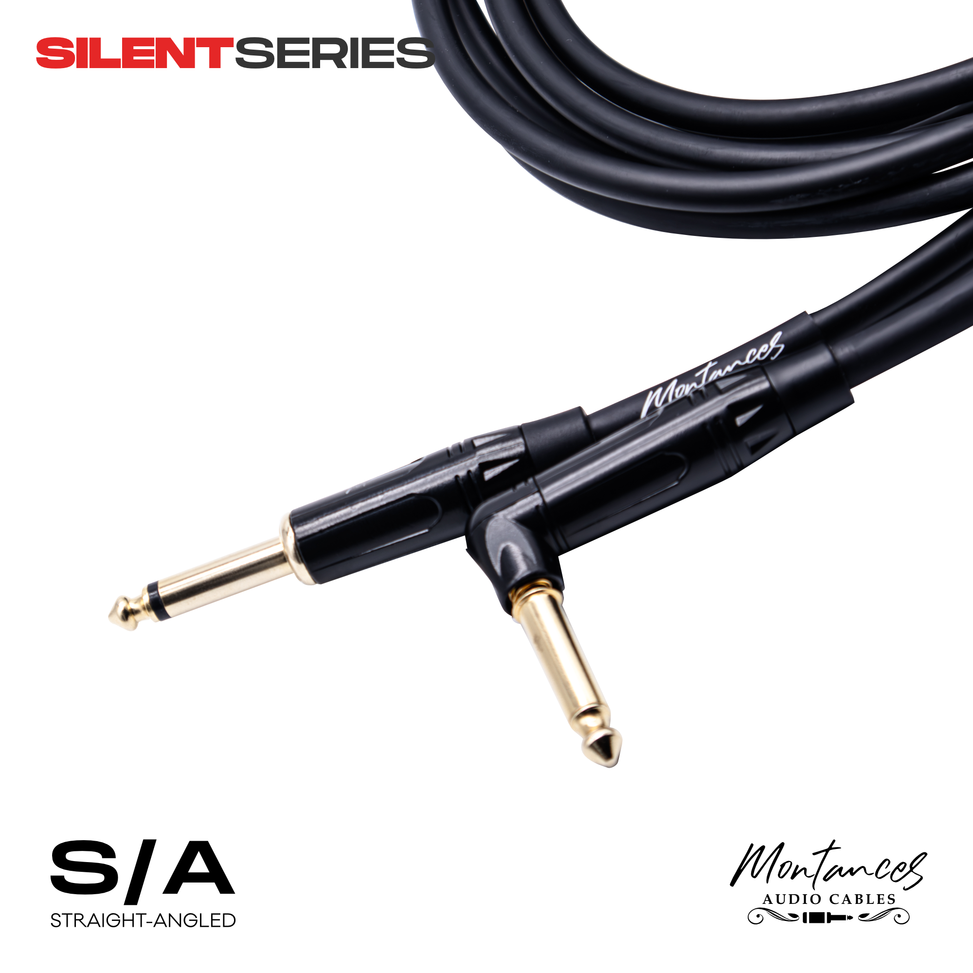 Montances Silent Series Guitar Instrument Cable | Mute Feature | Low Capacitance | MS Plugs