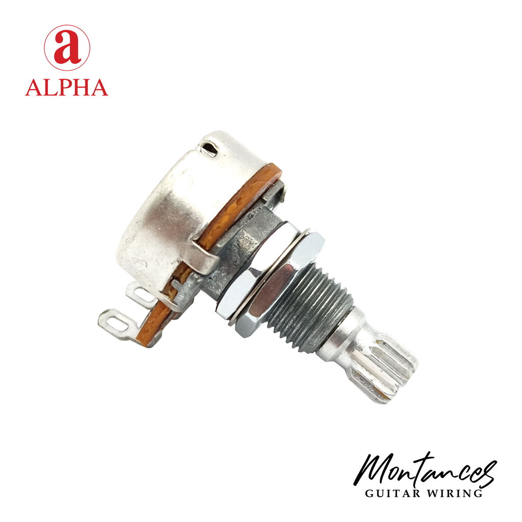 Alpha® Metric ⅜” Standard Length Potentiometer with Center Click (Split Shaft)