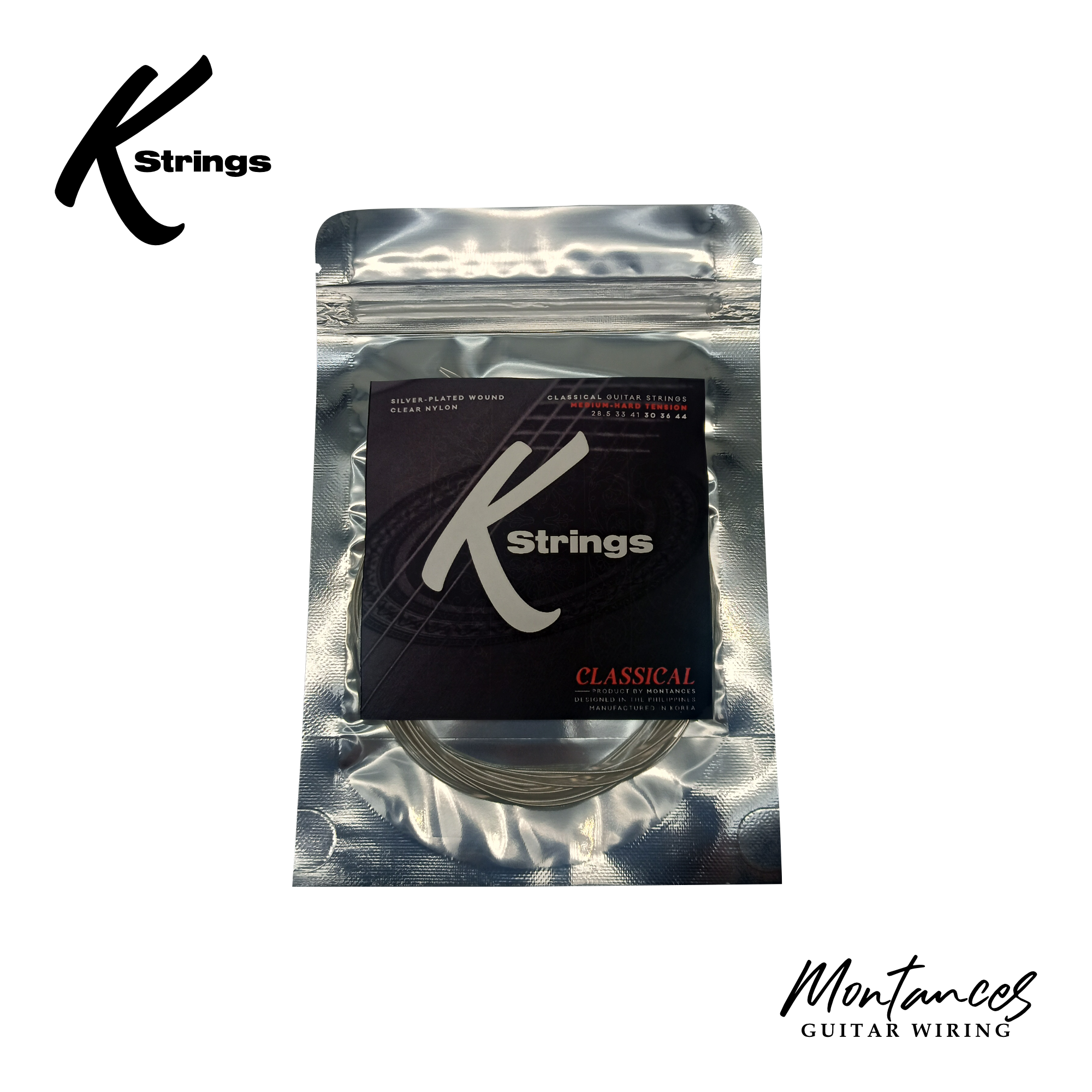 K Strings Classical Series | Silver-Plated Copper | Light, Medium, Med-Hard, Hard | Classical Guitar Strings