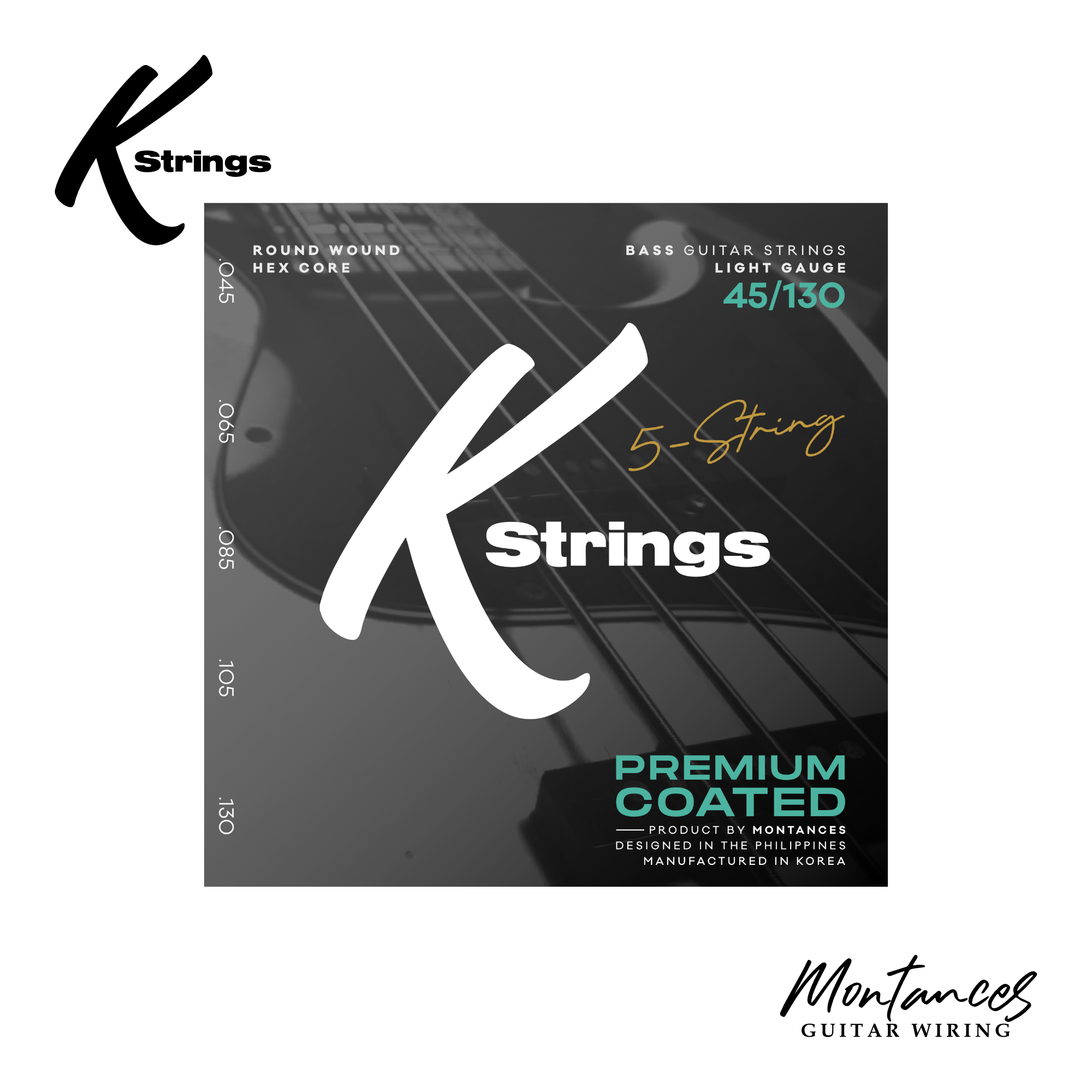 K Strings Premium Coated | Nickel Wound | 45-105, 45-130 | Bass Guitar Strings