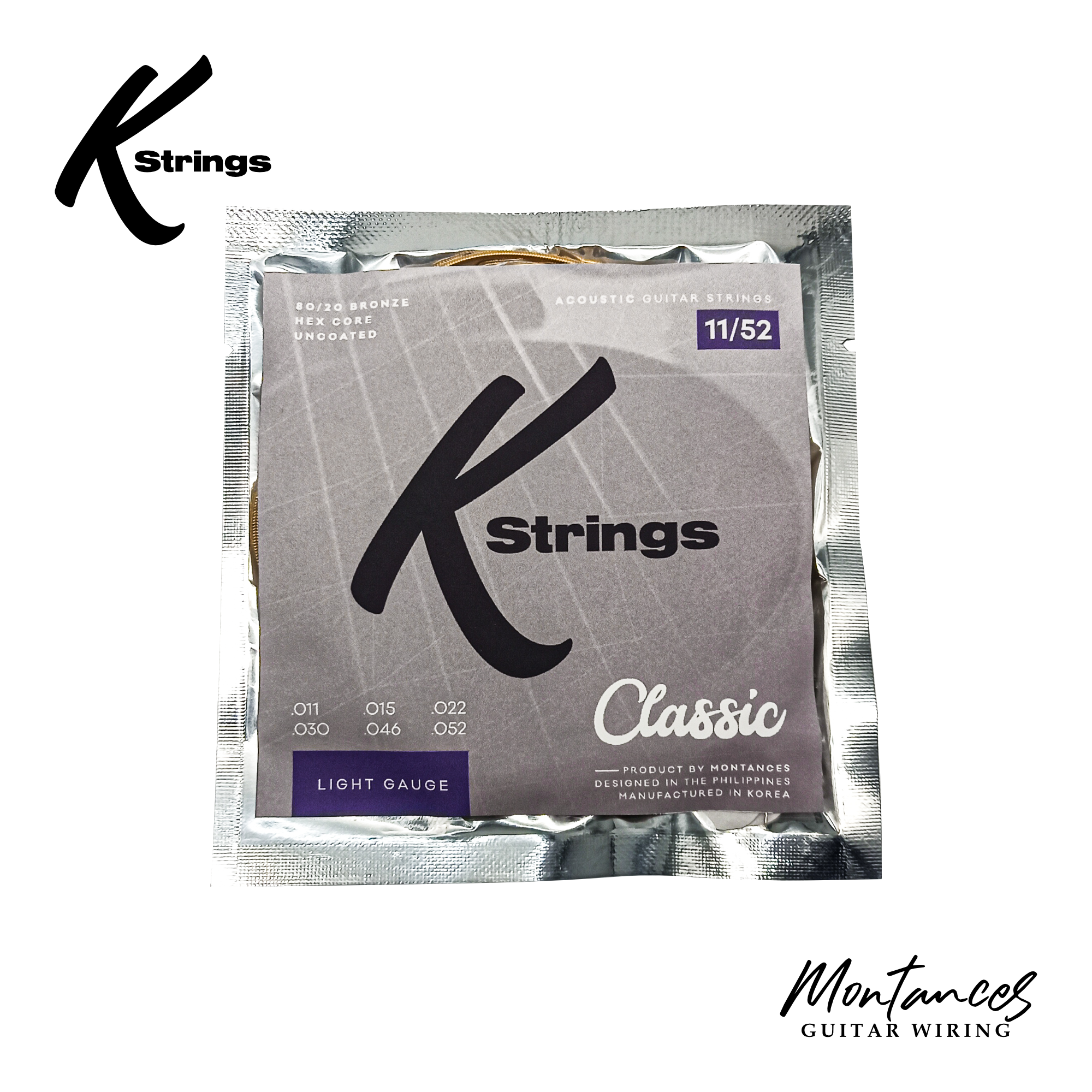 K Strings Classic Series | 80/20 Bronze | 10-50, 11-52, 12-53 | Acoustic Guitar Strings