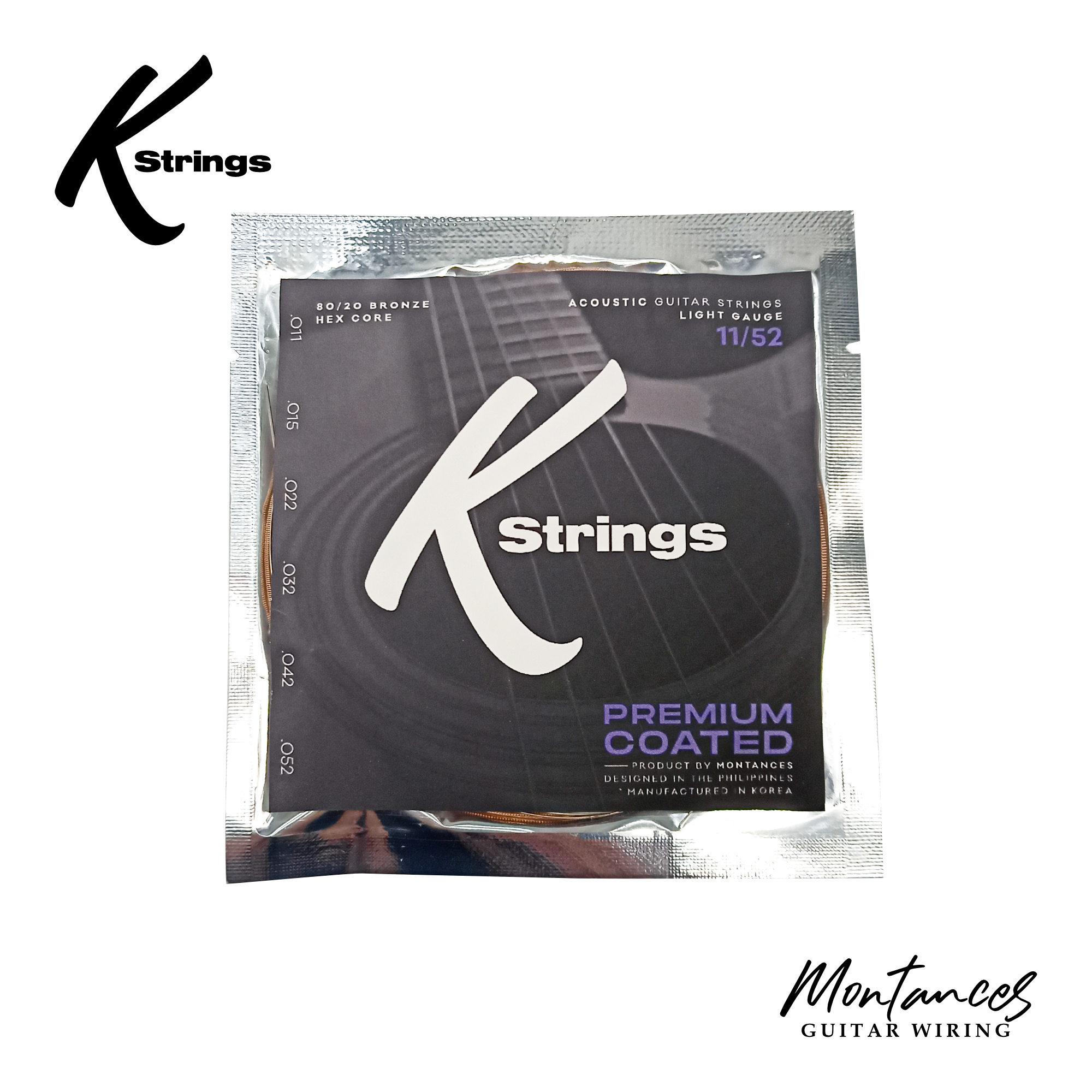 K Strings Premium Coated | Phosphor Bronze | 10-50, 11-52, 12-53 | Acoustic Guitar Strings