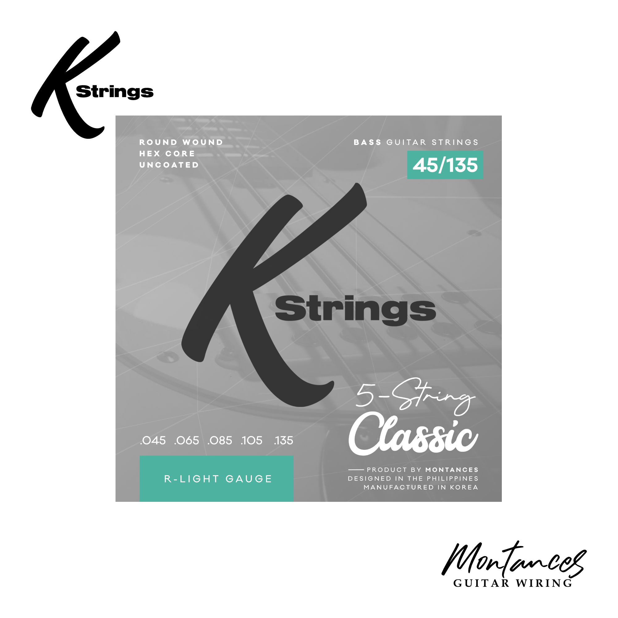 K Strings Classic Series | Nickel Wound | 45-105, 45-135 | Bass Guitar Strings