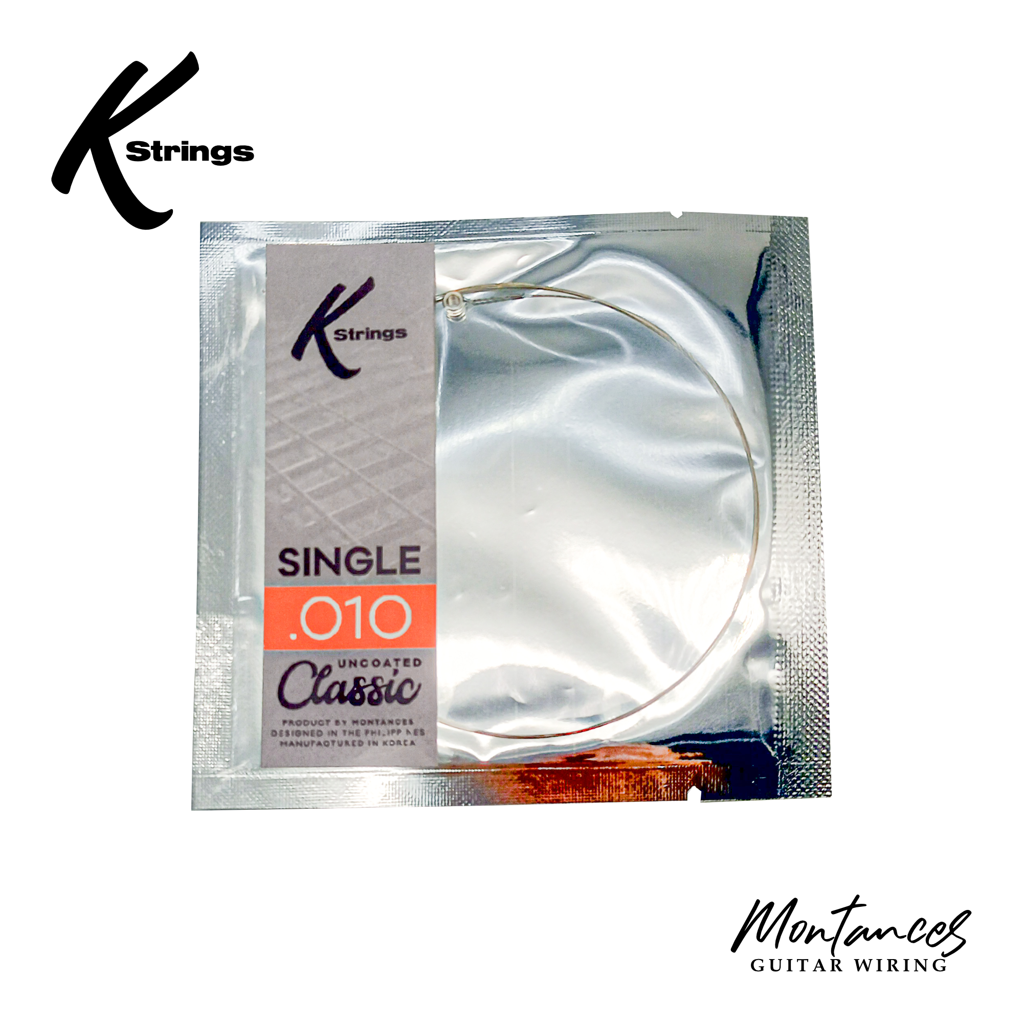 K Strings Classic Singles | Plain Steel | .008, .009, .010, .011 | Electric Guitar Strings