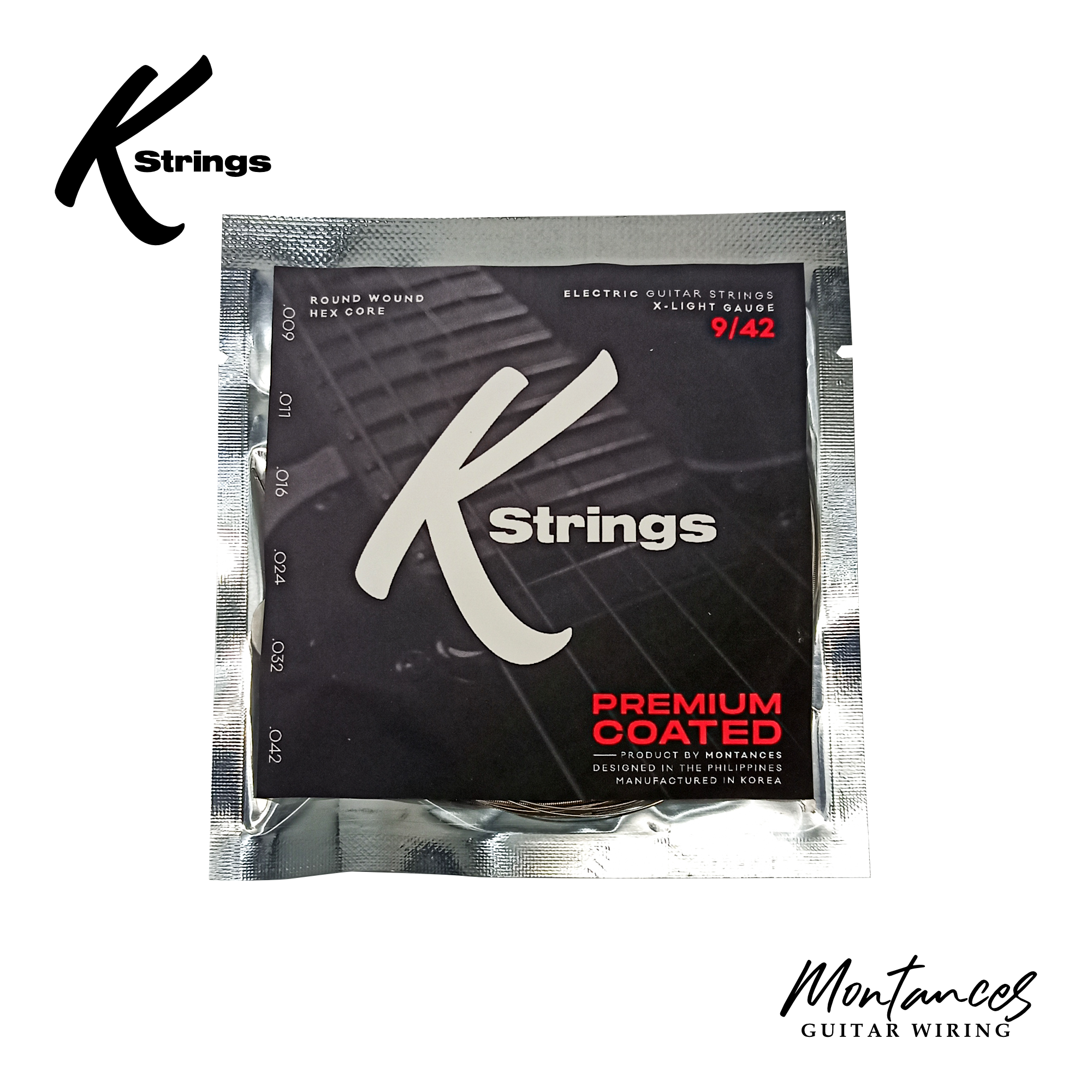 K Strings Premium Coated | Nickel Wound | 8-38, 9-42, 10-46, 11-52 | Electric Guitar Strings