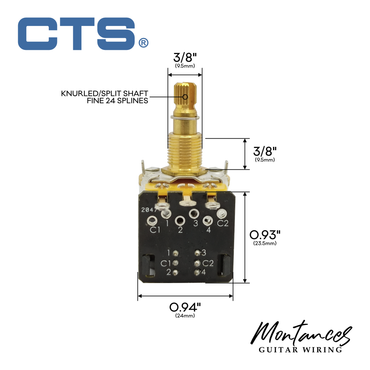 CTS® Push Pull US ⅜” Standard Length Full-Size Potentiometer