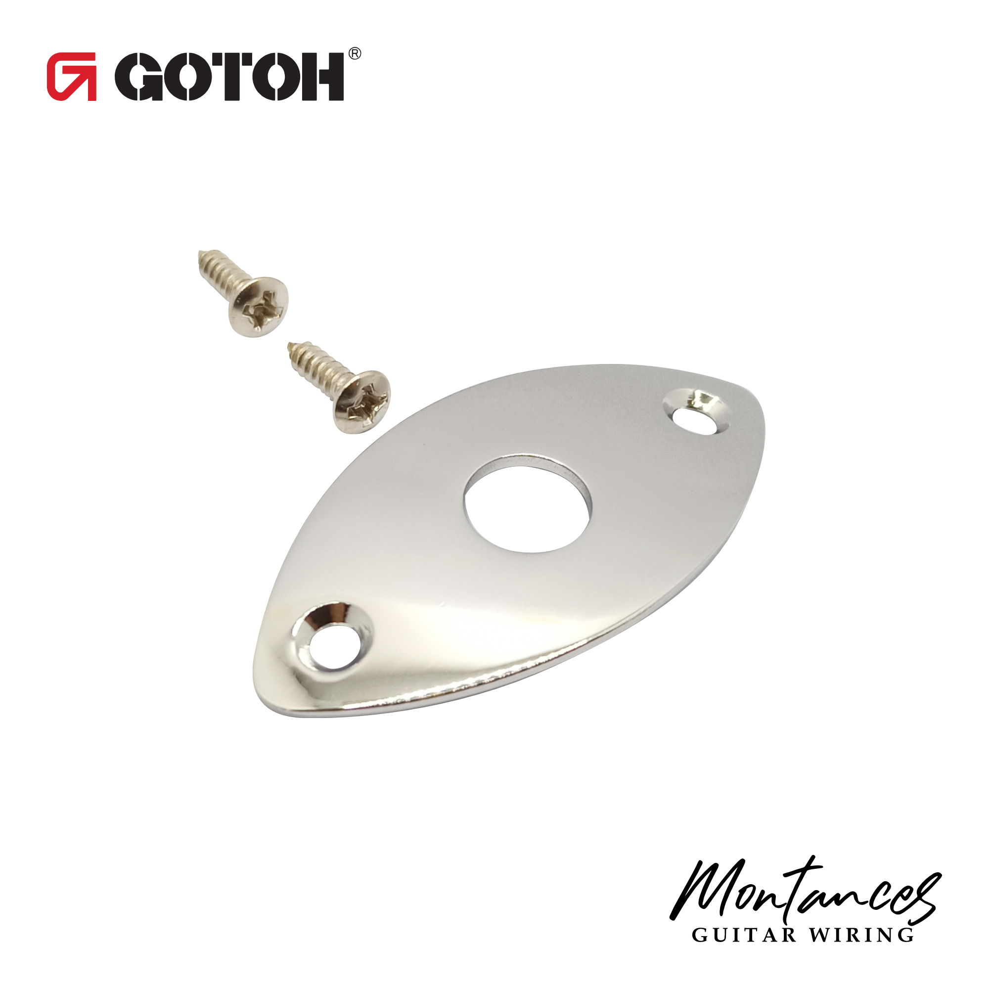 Gotoh® Jack Plate for guitar and bass, Stainless steel