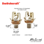 Switchcraft Guitar & Bass Output Jack – Mono or Stereo | Short or Long Thread | USA-Made | 1/4" (6.35mm) | For Strat, Tele, Jazz Bass & More
