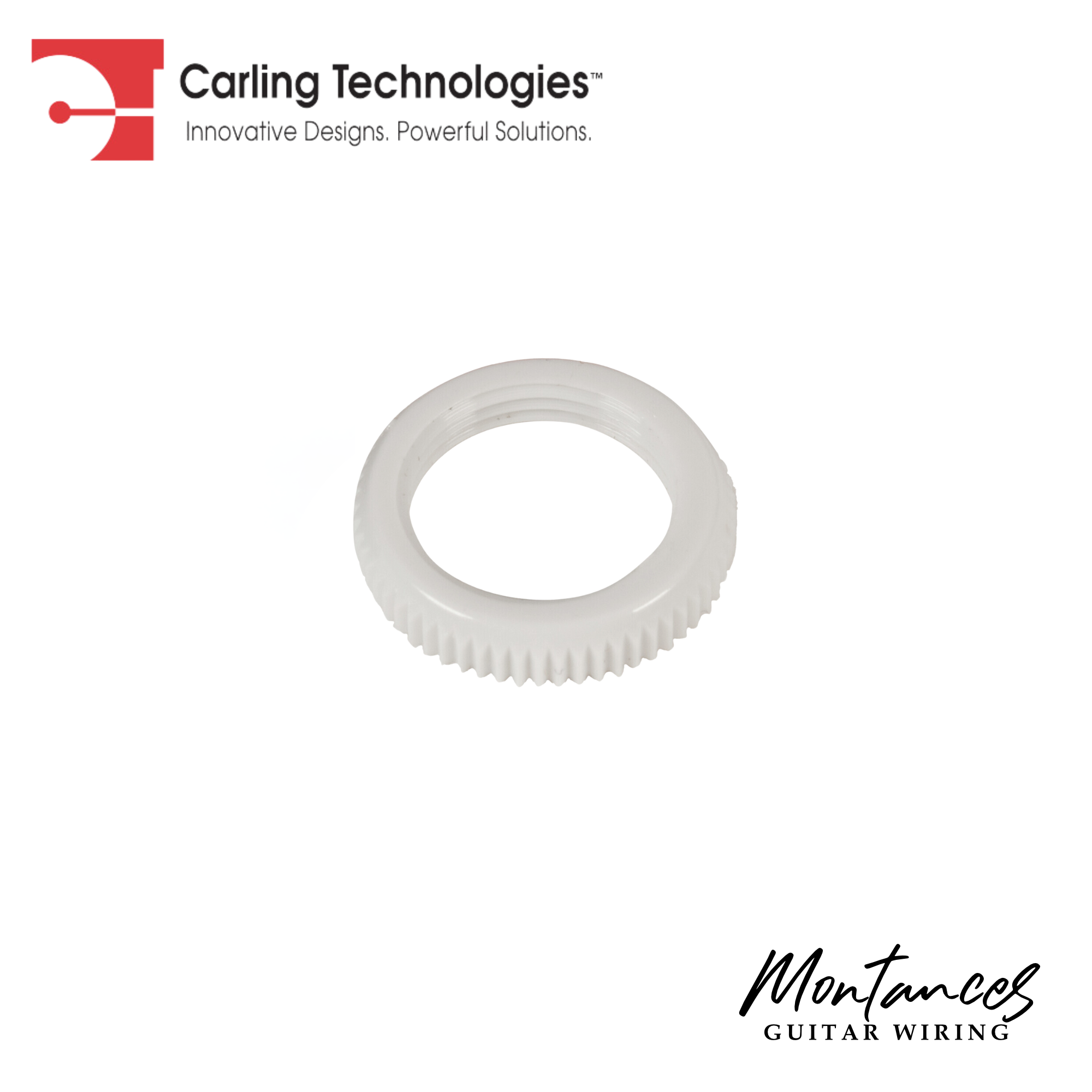 Nut - Large Dress Nut, Carling, 15/32-32UNS, Plastic, for Guitar Pedals and Stomp Boxes