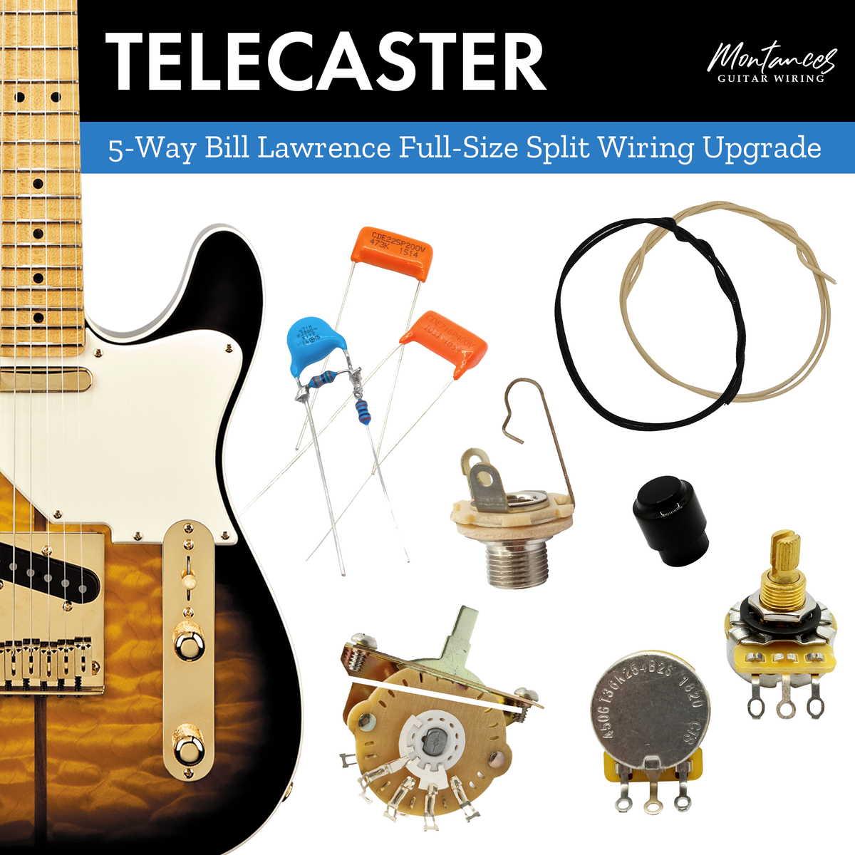 Telecaster 5-way Bill Lawrence Wiring Kit US Parts | Montances