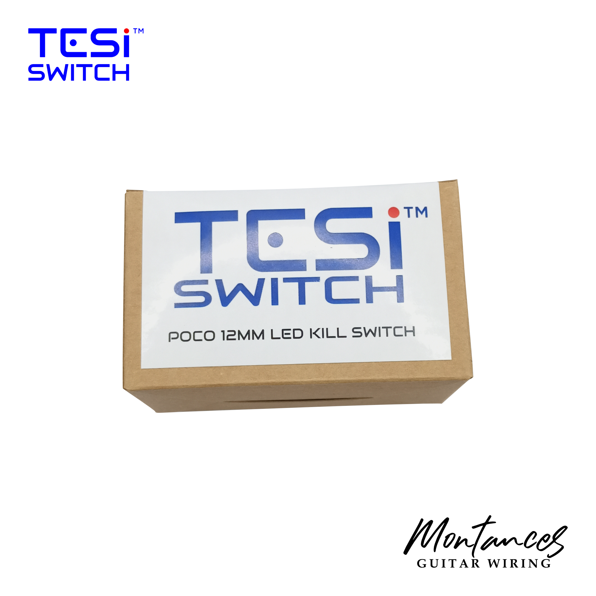 TESI Switch POCO 12MM LED Ring Guitar Kill Switch - Black/Blue