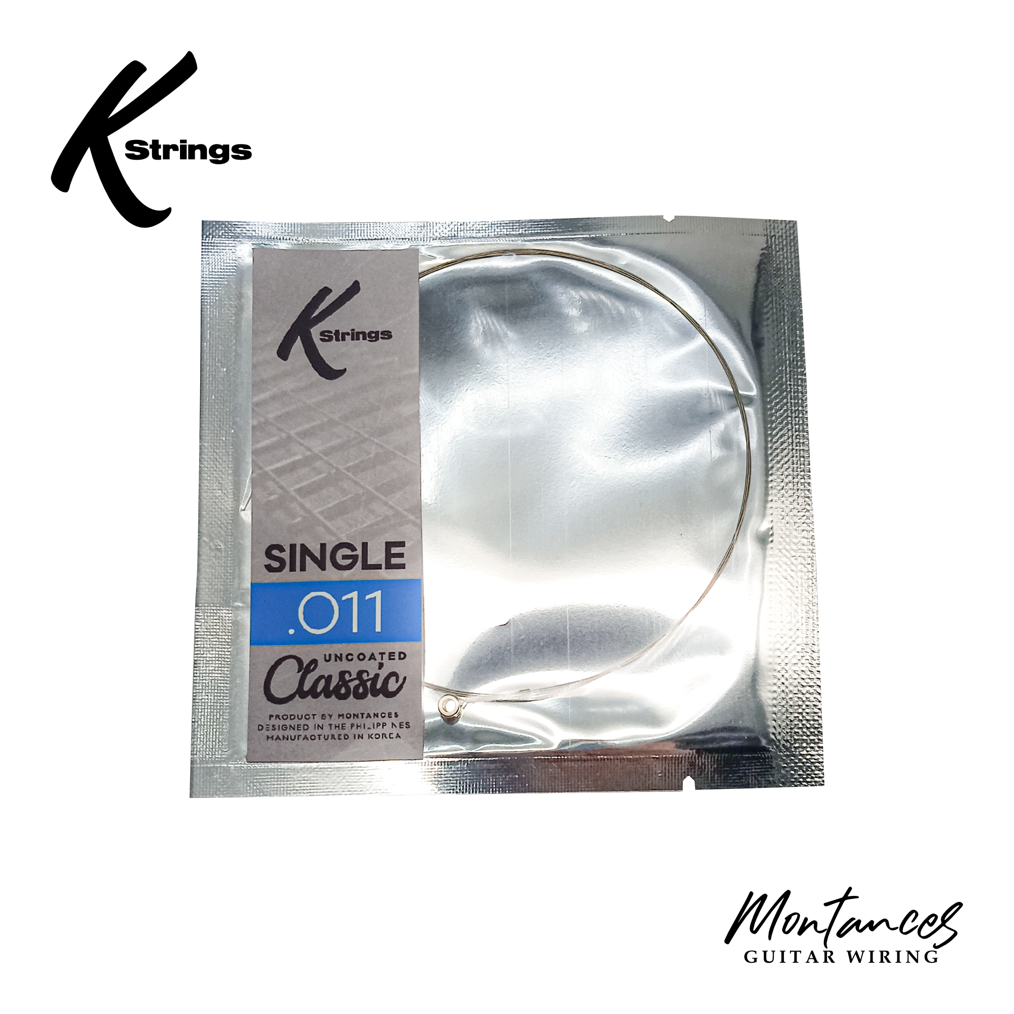 K Strings Classic Singles | Plain Steel | .008, .009, .010, .011 | Electric Guitar Strings