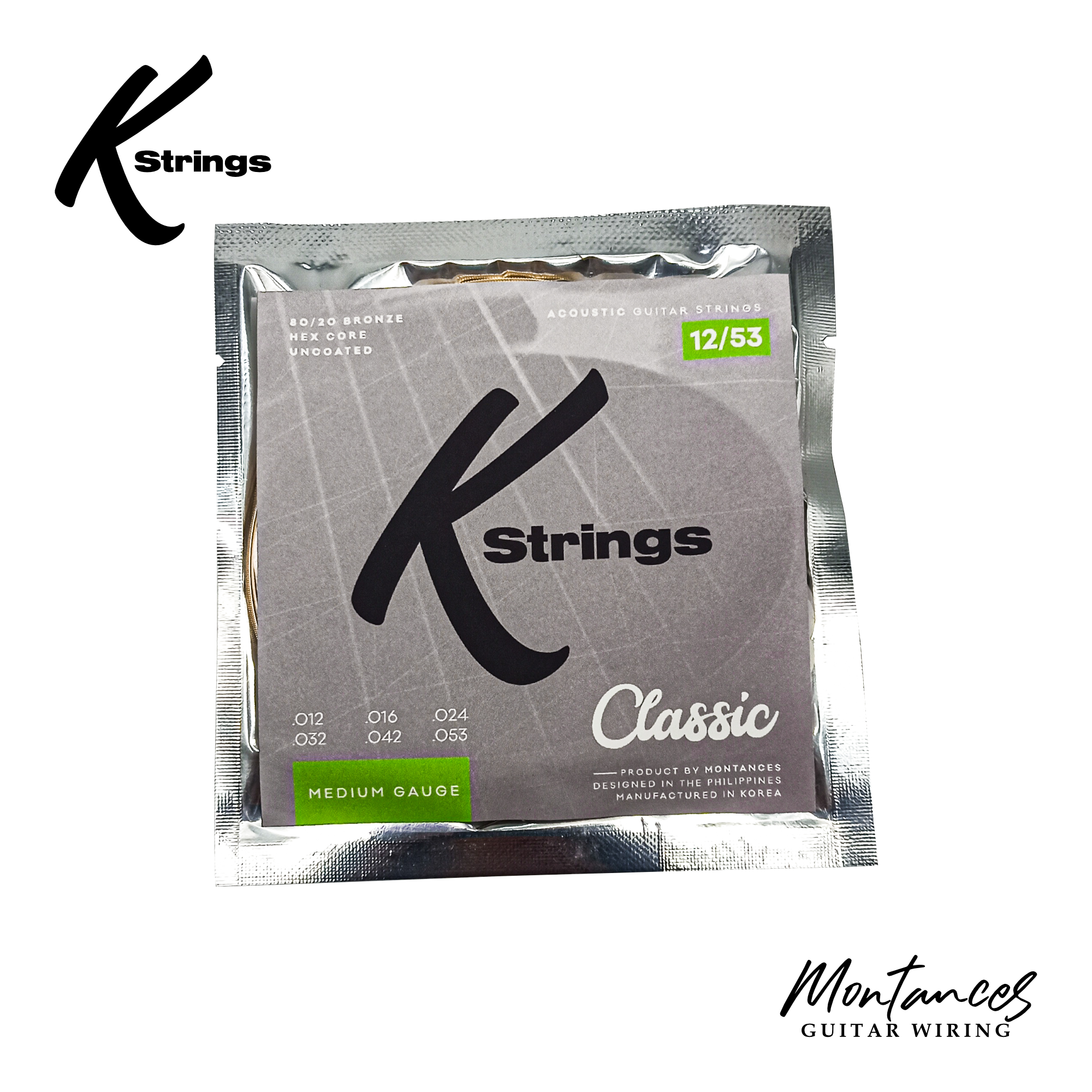 K Strings Classic Series | 80/20 Bronze | 10-50, 11-52, 12-53 | Acoustic Guitar Strings