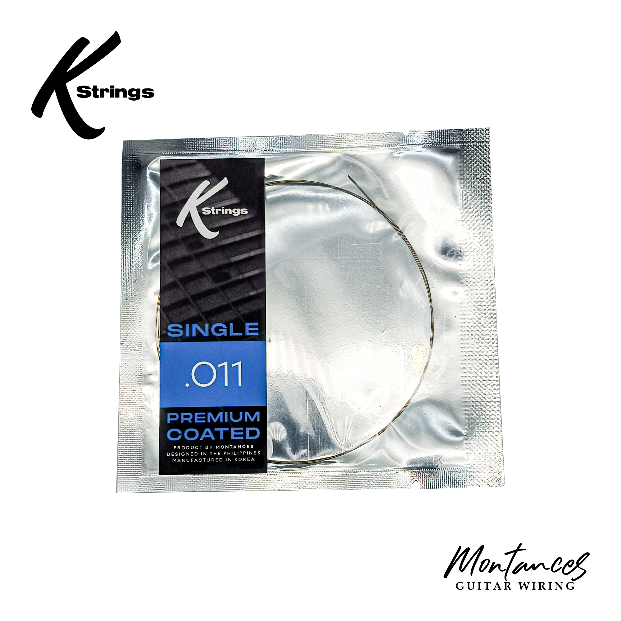 K Strings Premium Coated Singles | Plain Steel | .008, .009, .010, .011 | Electric Guitar Strings