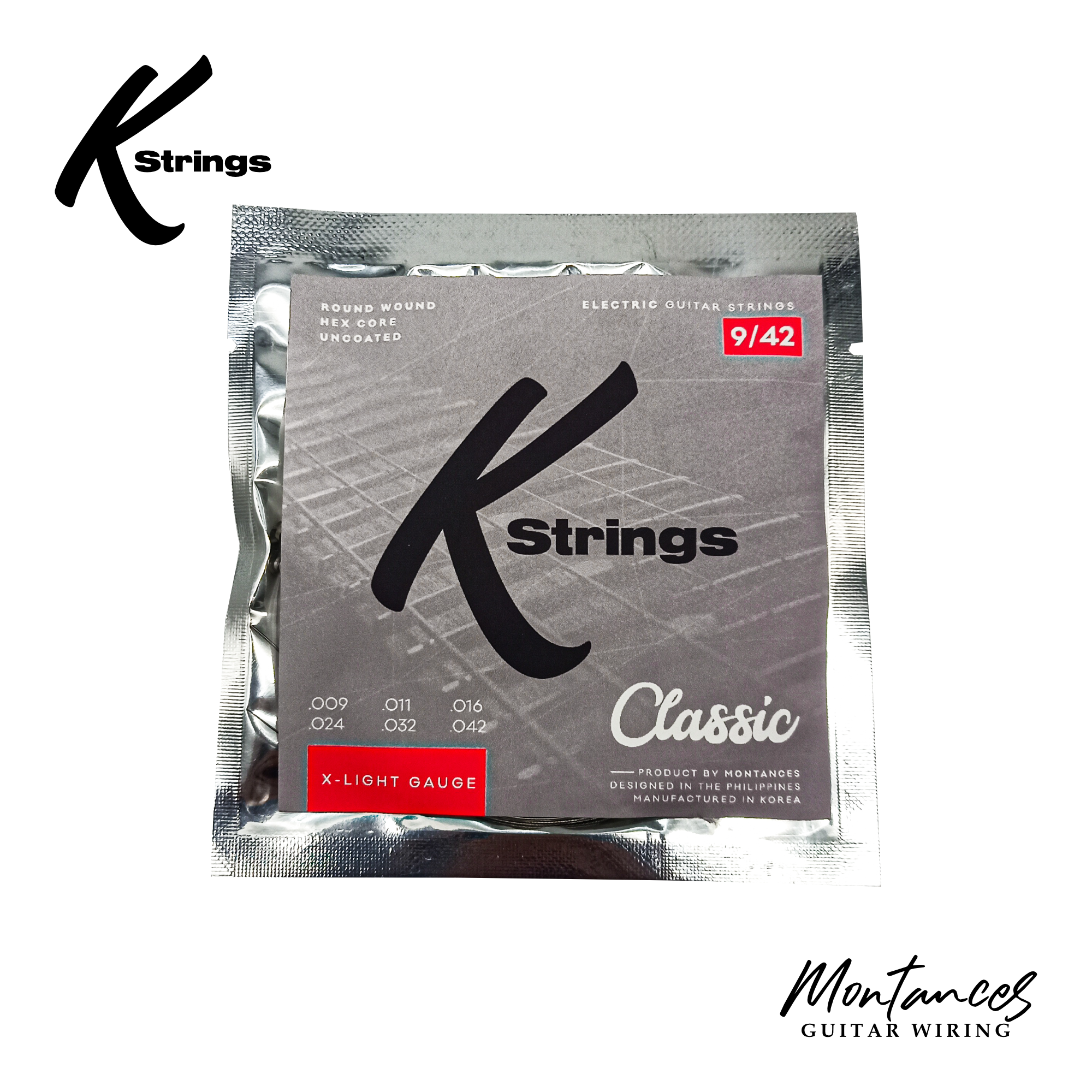 K Strings Classic Series | Nickel Wound | 8-38, 9-42, 10-46, 11-50 | Electric Guitar Strings