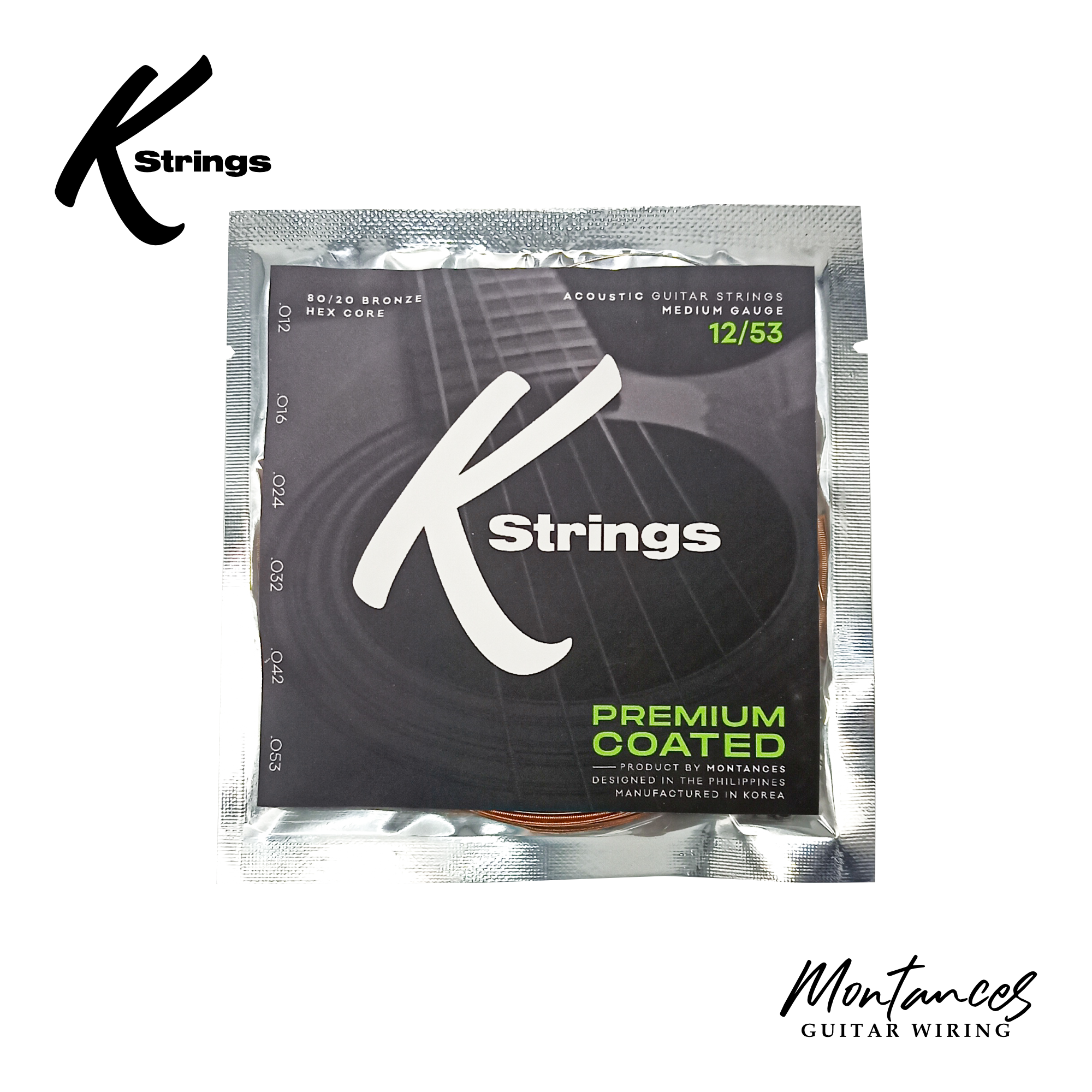 K Strings Premium Coated | Phosphor Bronze | 10-50, 11-52, 12-53 | Acoustic Guitar Strings