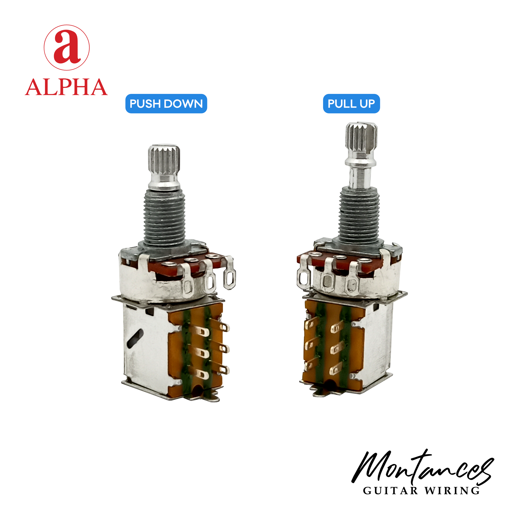 Alpha® Metric ⅜” Standard Length Push-Pull Potentiometer (Split Shaft)