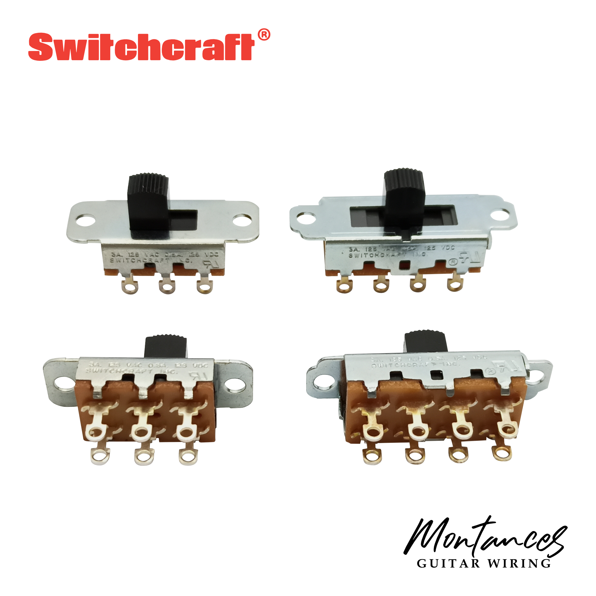 Switchcraft® Slide Switch for Mustang®, Duosonic®, Jazzmaster®, Jaguar® guitars and Brian May Wiring