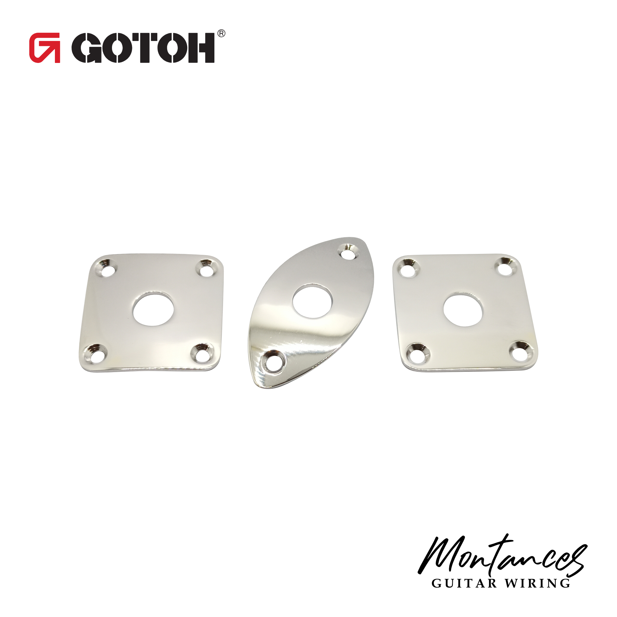 Gotoh® Jack Plate for guitar and bass, Stainless steel