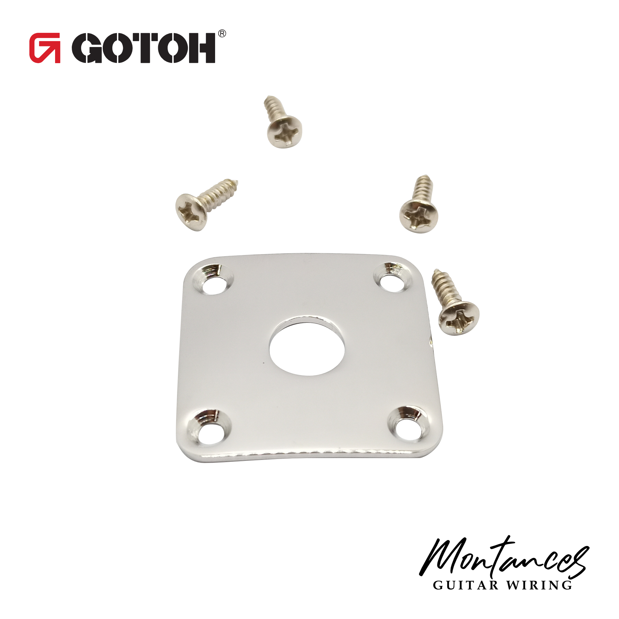 Gotoh® Jack Plate for guitar and bass, Stainless steel
