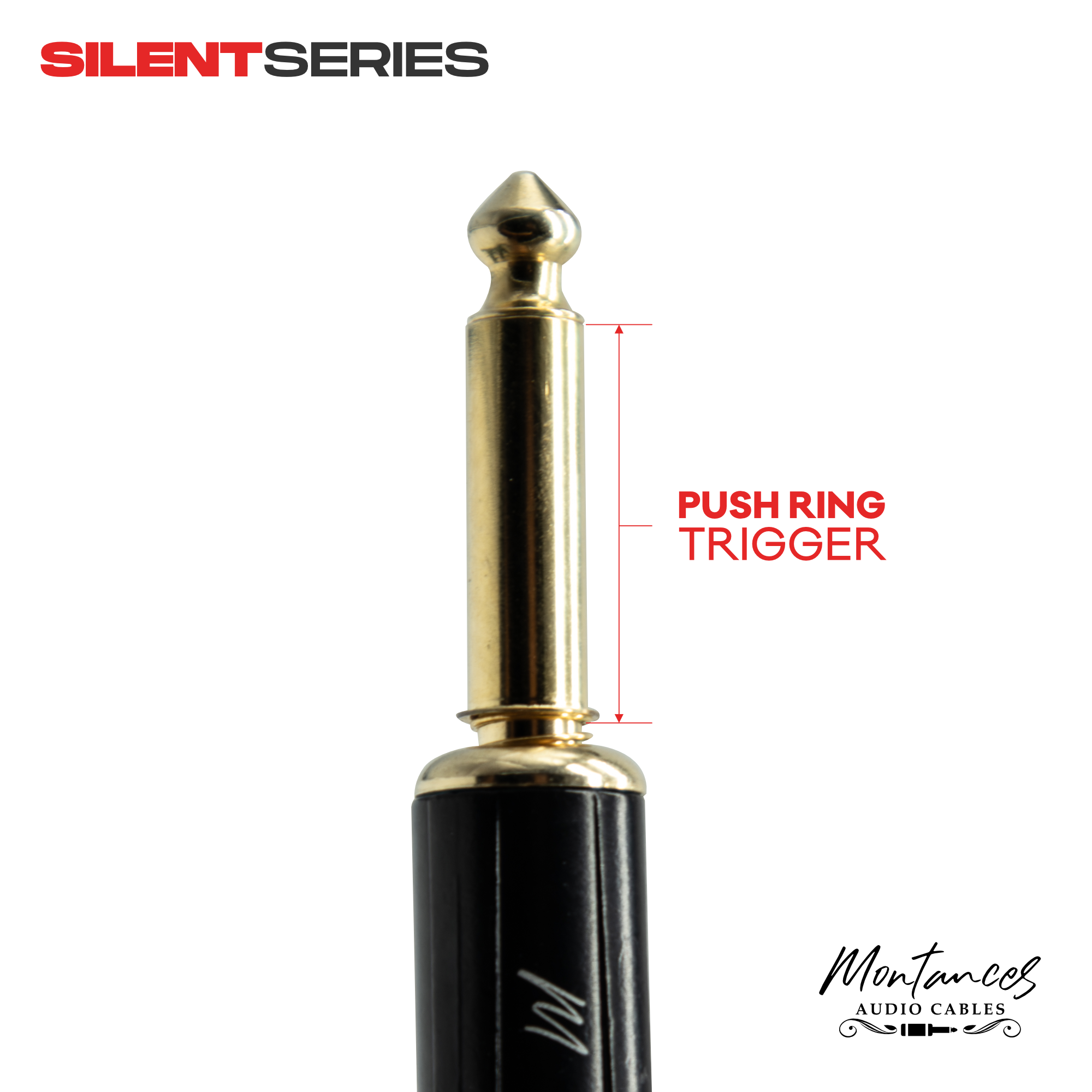 Montances Silent Series Guitar Instrument Cable | Mute Feature | Low Capacitance | MS Plugs